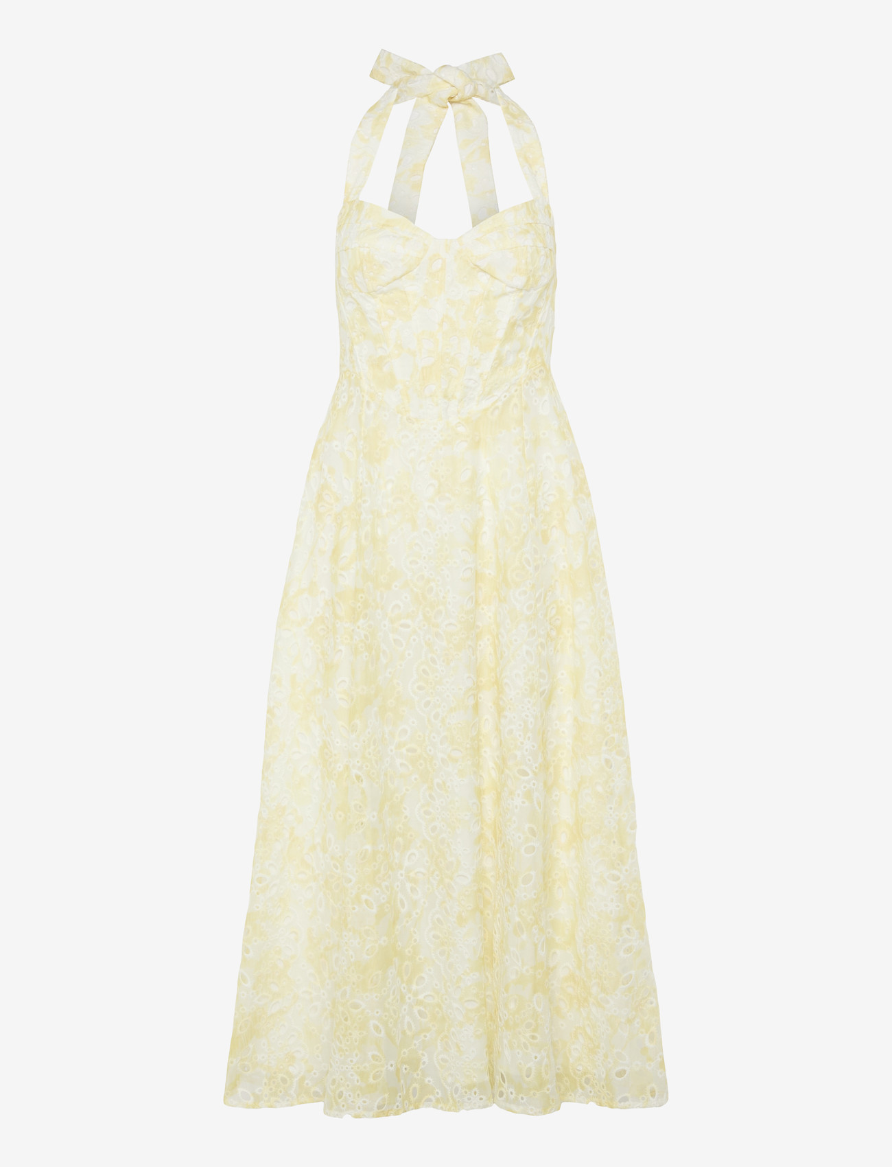 Bardot - POLLIE HALTER MIDI DRESS - midikleidid - yellow flr - 1