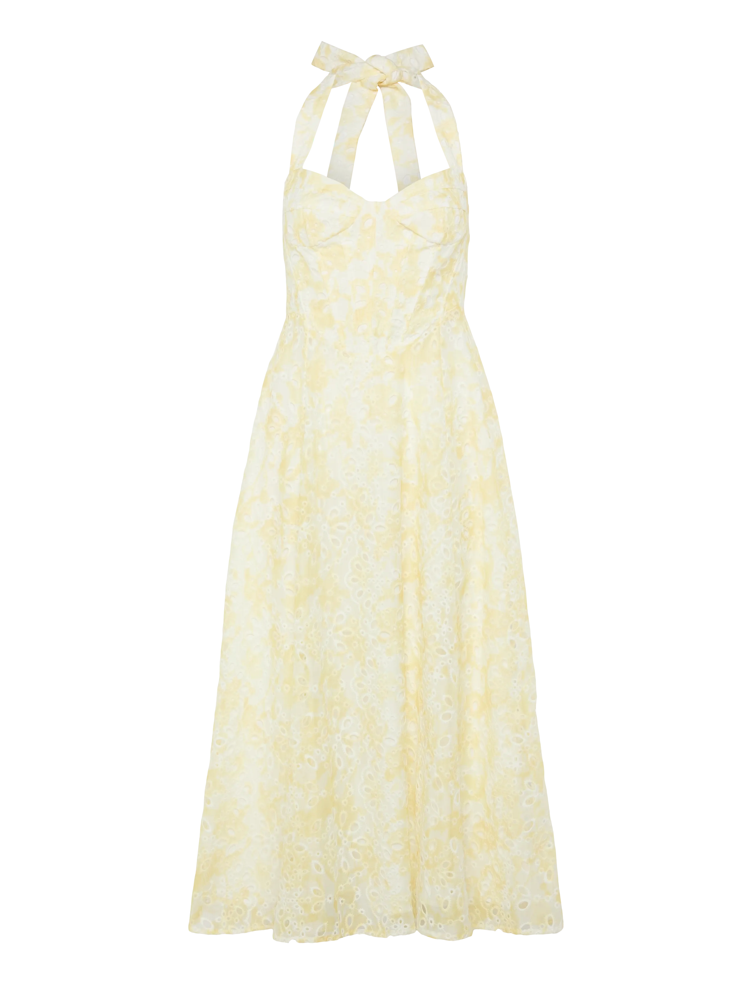 Bardot - POLLIE HALTER MIDI DRESS - midikleidid - yellow flr - 1