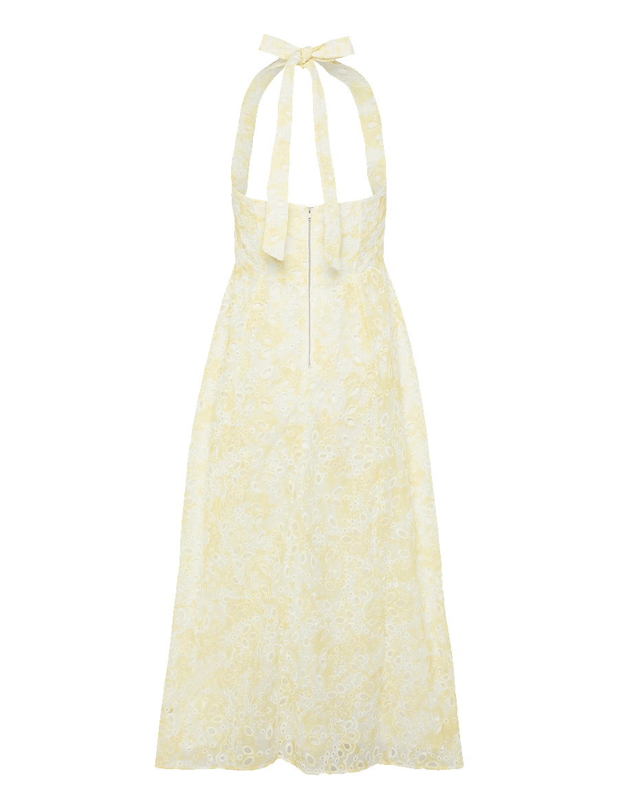 Bardot - POLLIE HALTER MIDI DRESS - midi dresses - yellow flr - 2