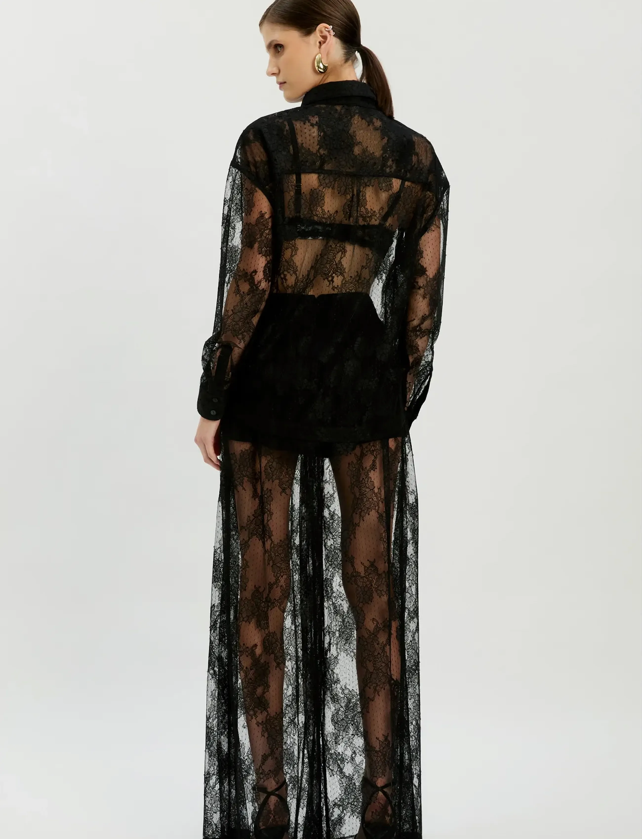 Bardot - HILDIE WIDE LEG LACE PANT - strandtøj - black - 3