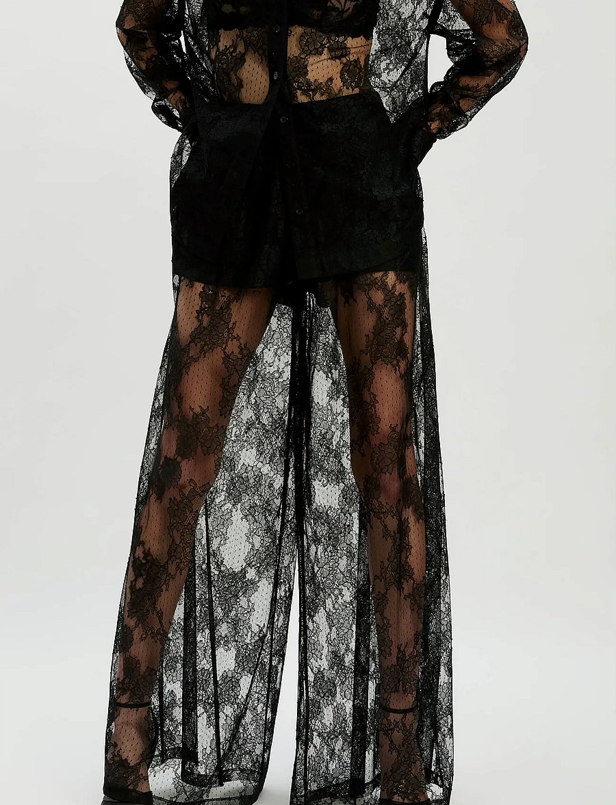 Bardot - HILDIE WIDE LEG LACE PANT - strandtøj - black - 5
