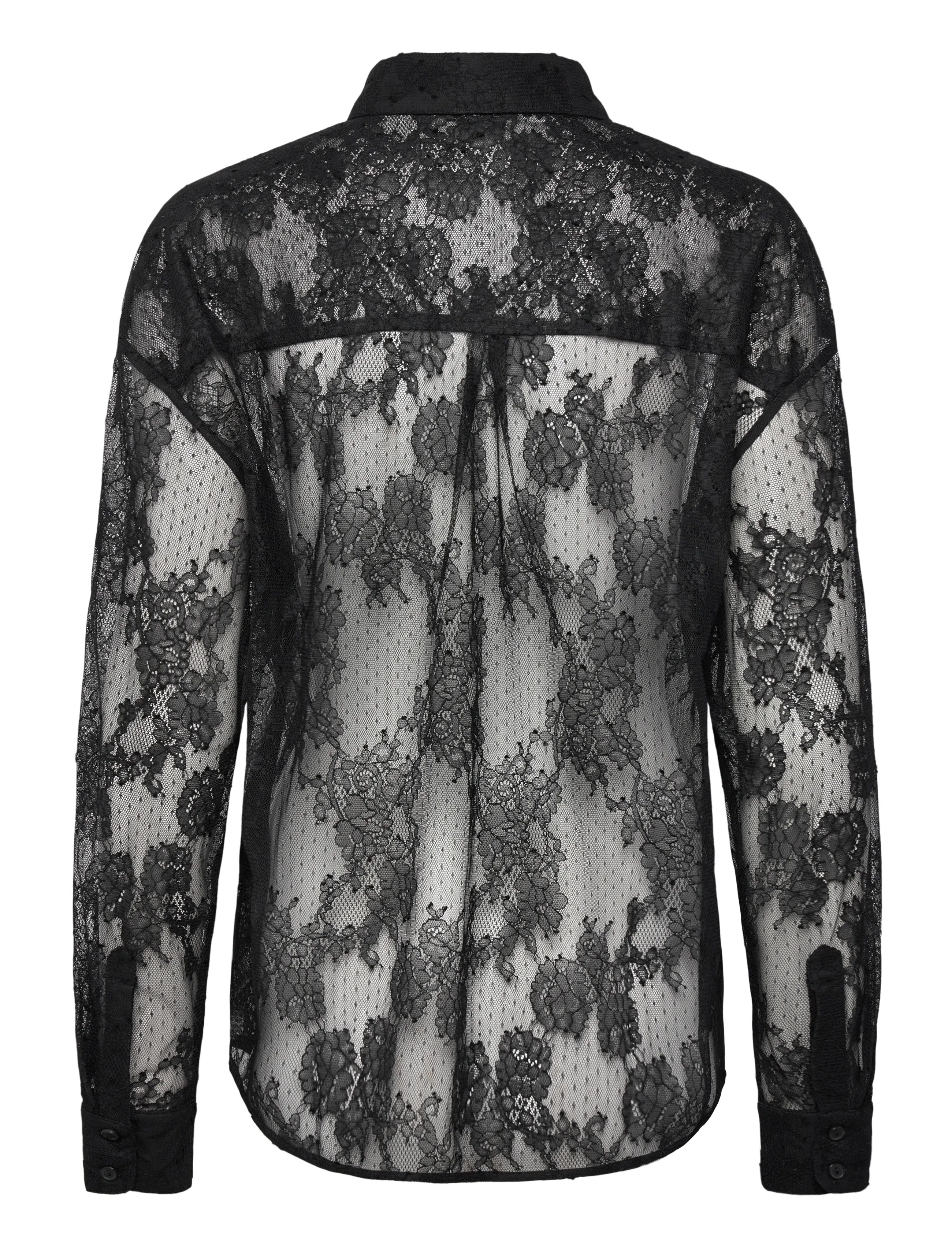 Bardot - ALEIDA OVERSIZED LACE SHIRT - langärmelige blusen - black - 1