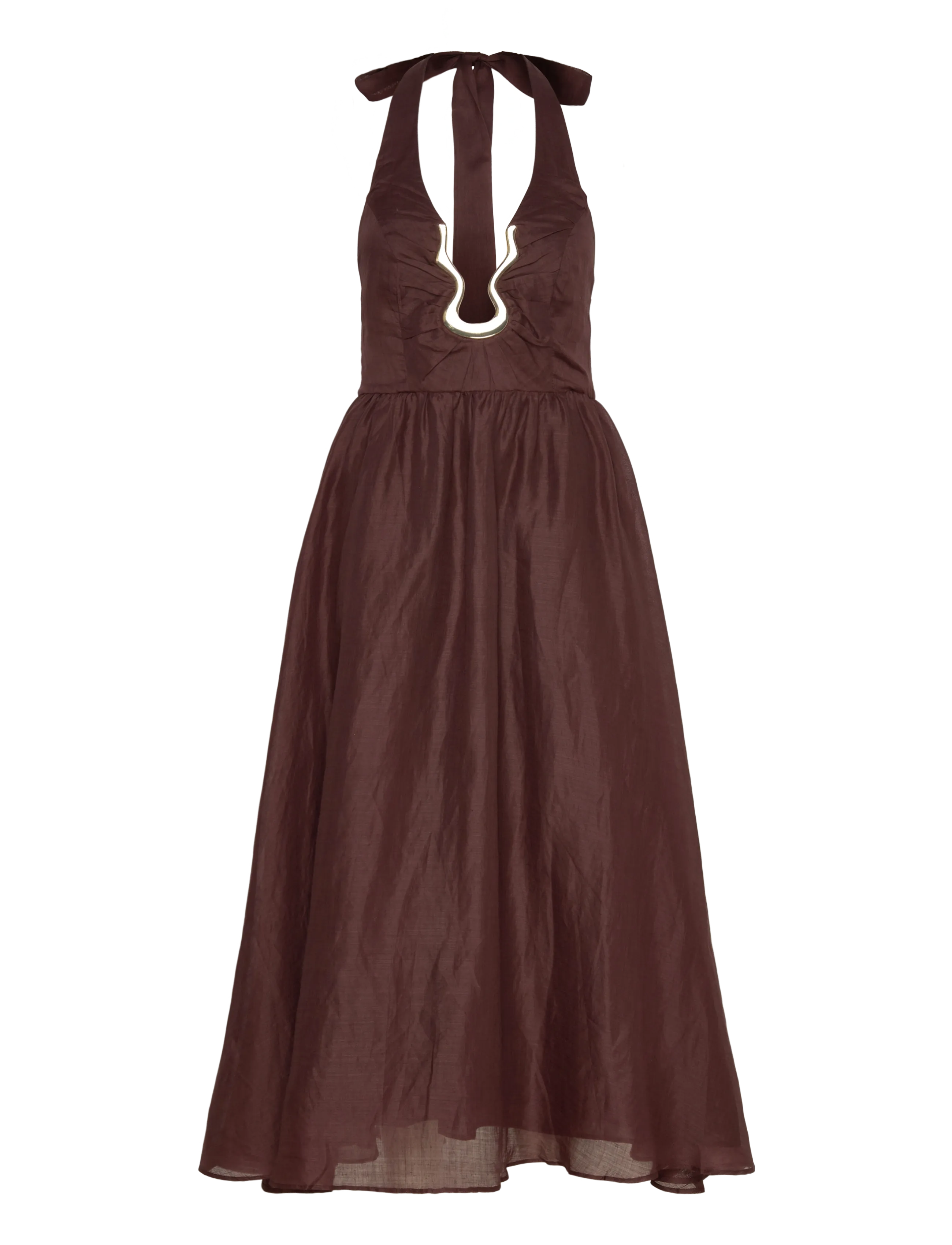 Bardot CAVARLY RAMIE HALTER DRESS - Nyheter - CHOCOLATE / brown