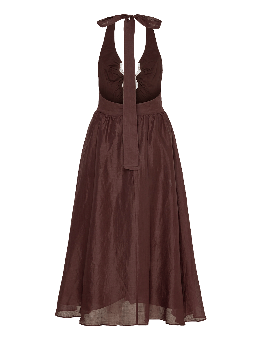 Bardot - CAVARLY RAMIE HALTER DRESS - maxi kjoler - chocolate - 2