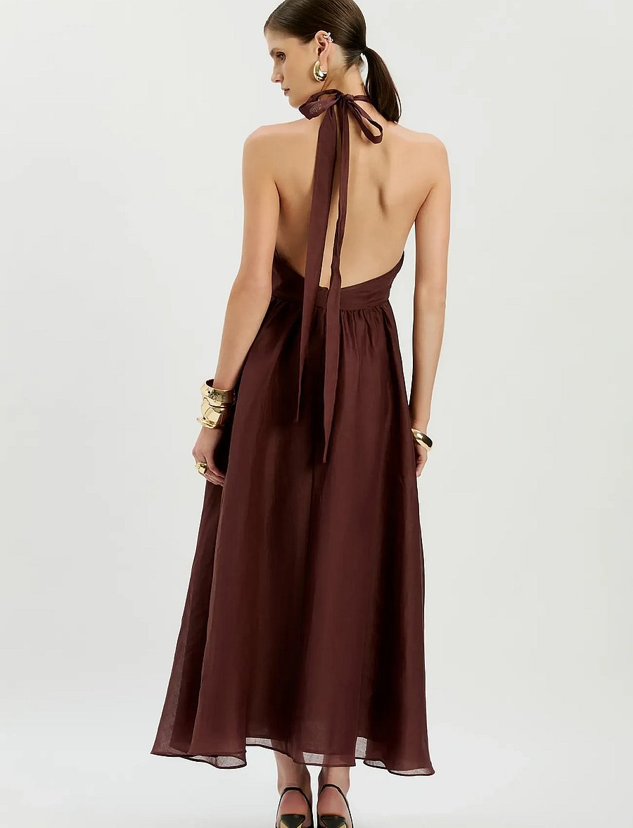 Bardot - CAVARLY RAMIE HALTER DRESS - maxi kjoler - chocolate - 4
