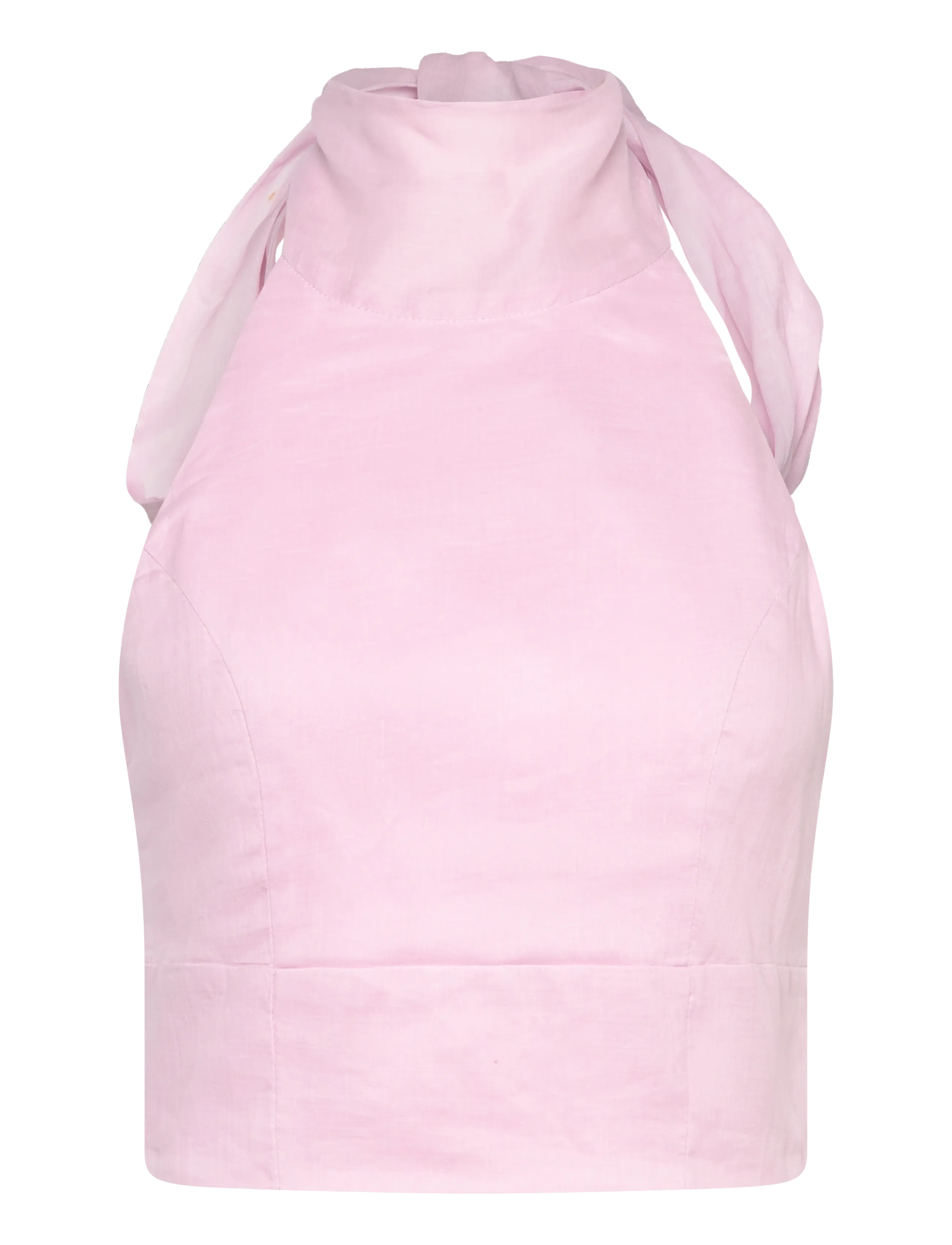 BARDOT Harlow Neck Tie Ramie Oberteil Pink - 40 - Damen