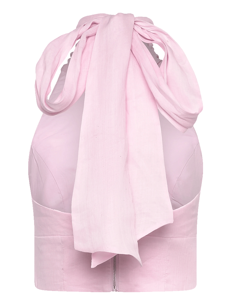 Bardot - HARLOW NECK TIE RAMIE TOP - Ærmeløse bluser - bliss pink - 1