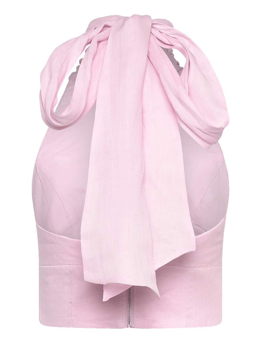 Bardot - HARLOW NECK TIE RAMIE TOP - Ærmeløse bluser - bliss pink - 2