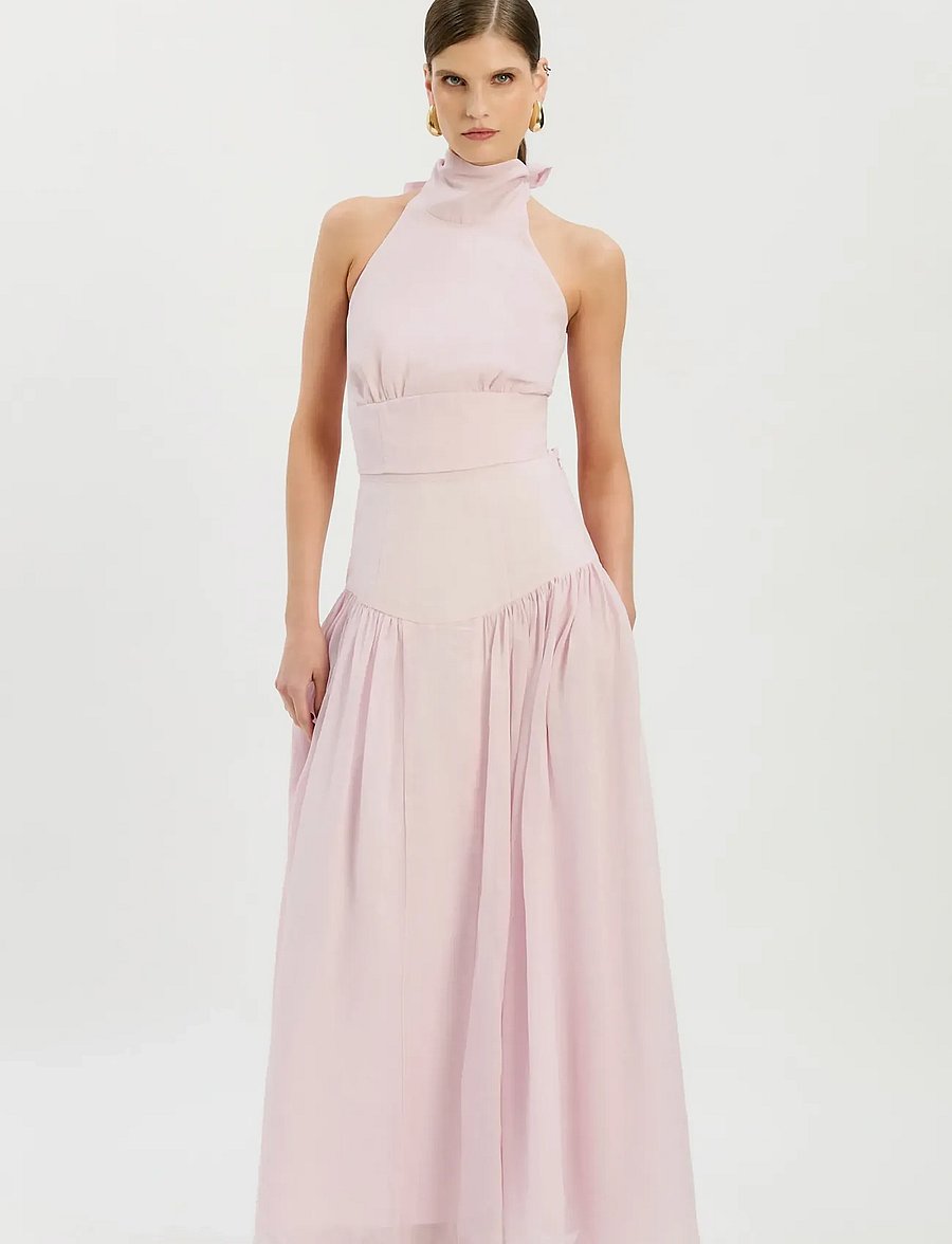 Bardot - HARLOW NECK TIE RAMIE TOP - Ærmeløse bluser - bliss pink - 0