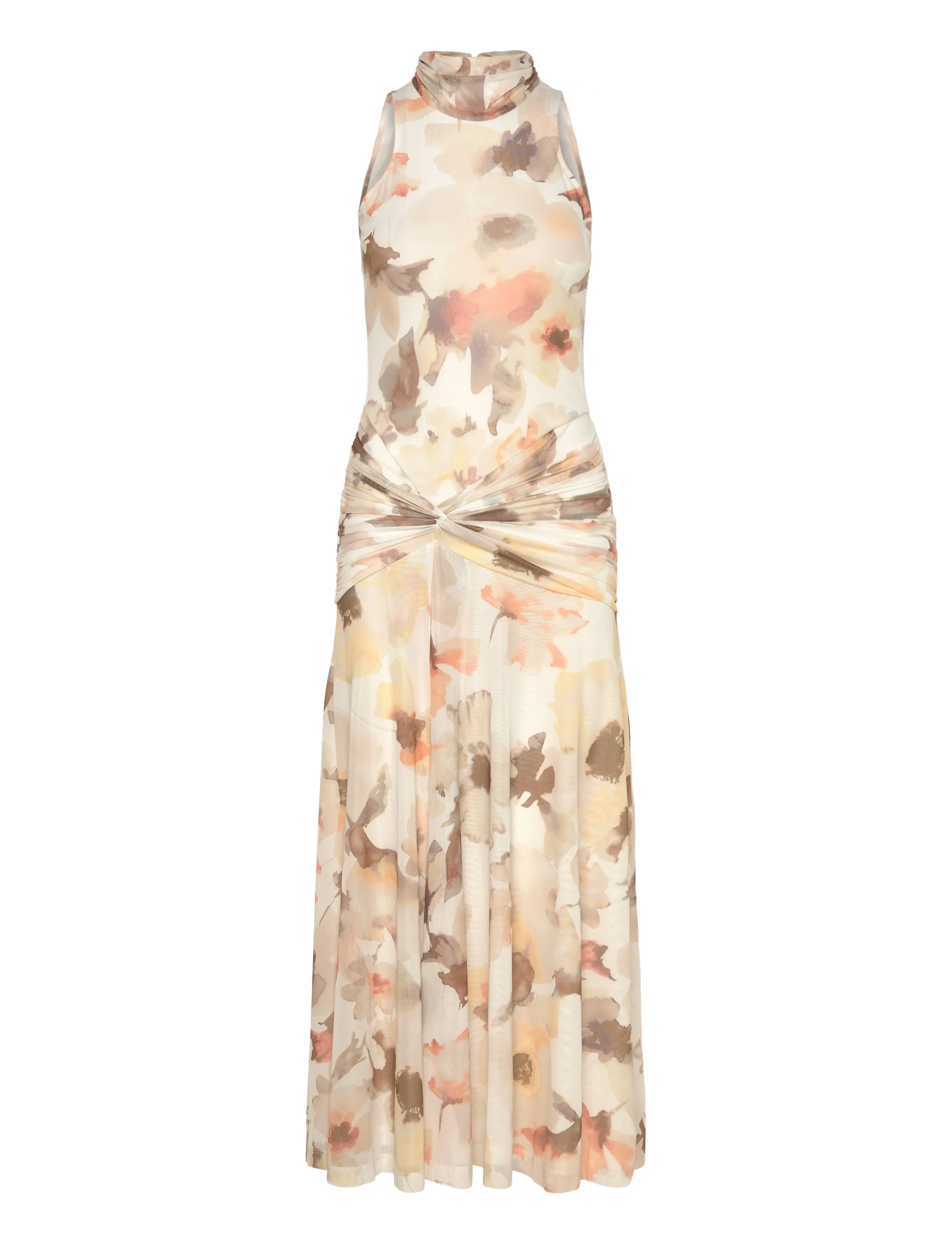 Bardot LEANNA MESH MIDI DRESS - Maxi Dresses - IVORY FL / multi