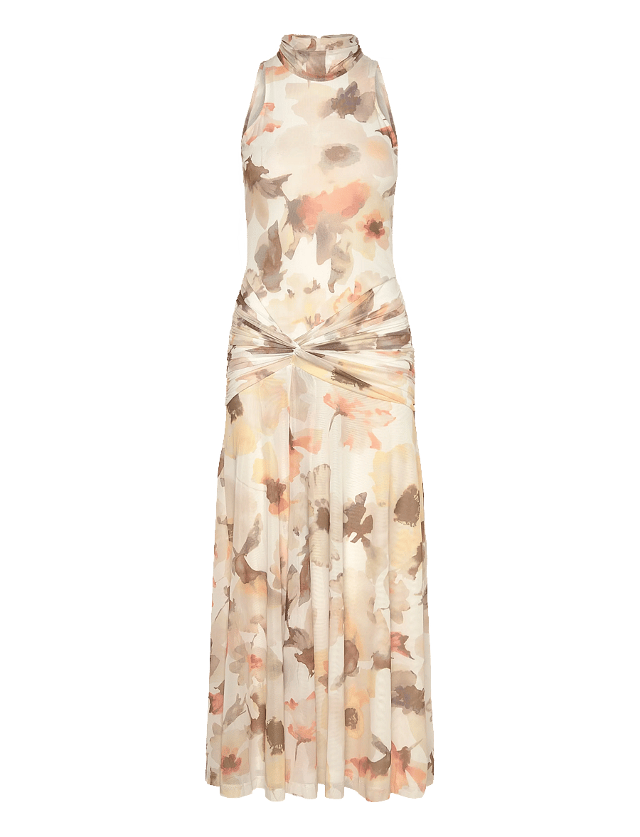 Bardot - LEANNA MESH MIDI DRESS - maksikleidid - ivory fl - 1