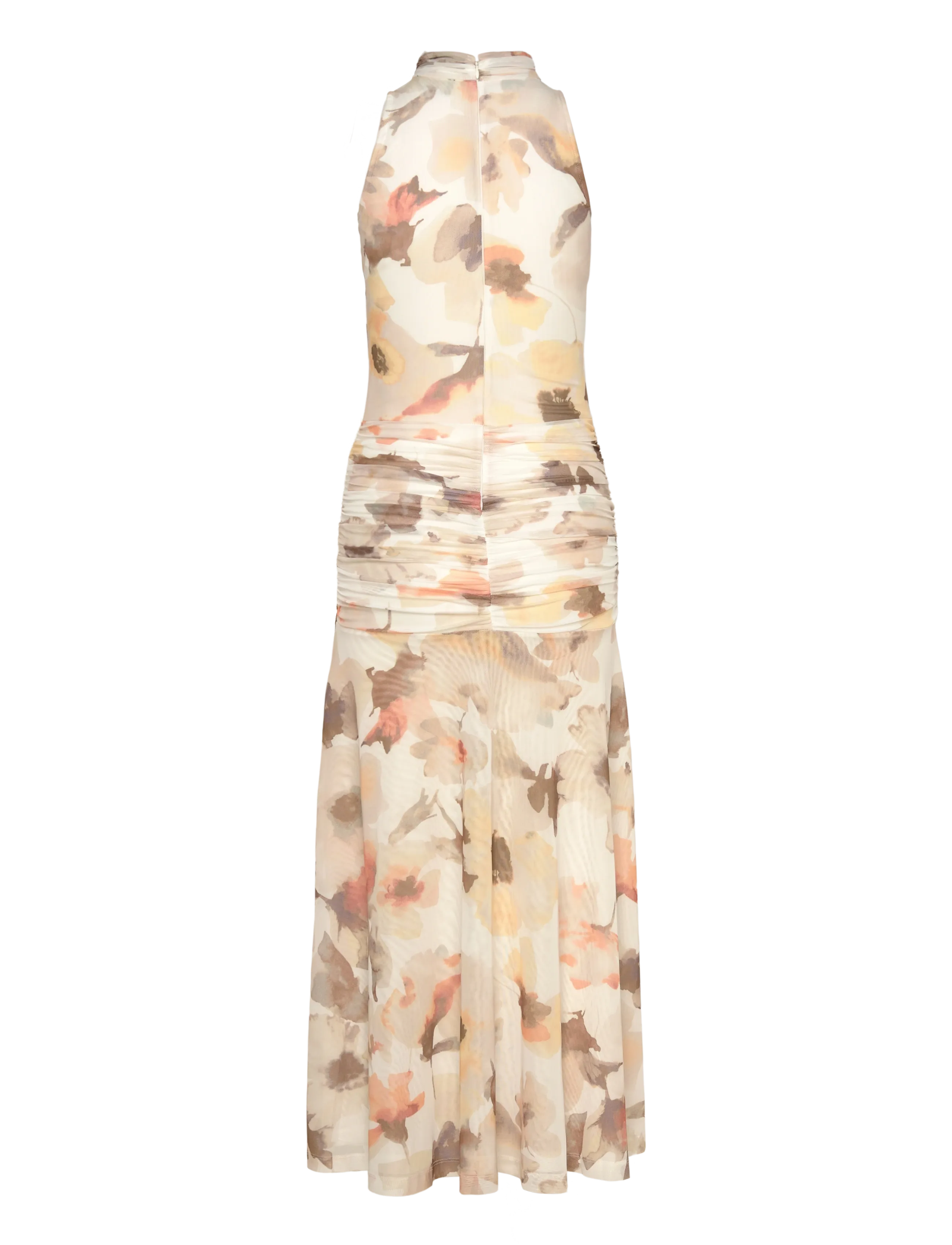 Bardot - LEANNA MESH MIDI DRESS - maxi dresses - ivory fl - 2