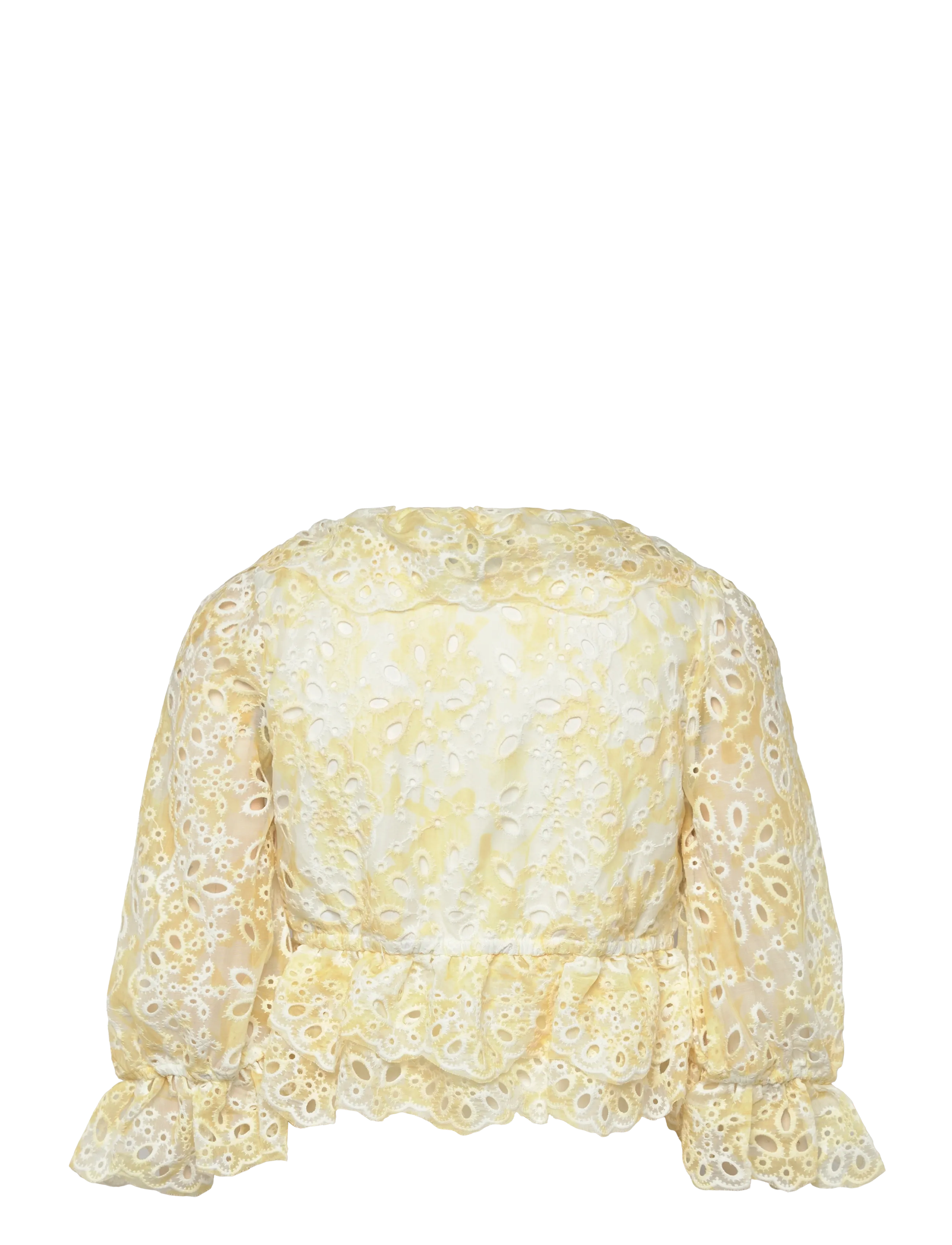 Bardot - NAOMI DRAWCORD BRODERIE BLOUSE - langärmelige blusen - yellow flr - 1