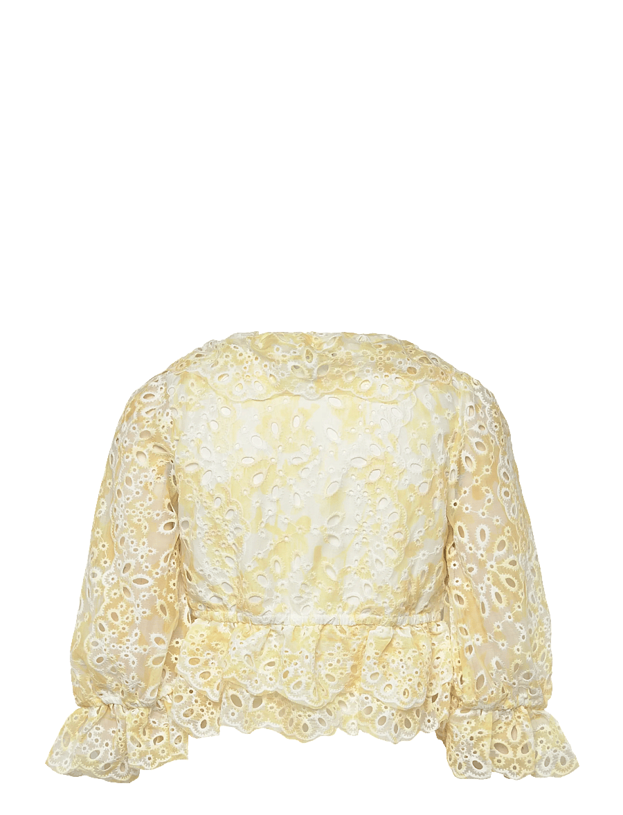 Bardot - NAOMI DRAWCORD BRODERIE BLOUSE - langärmelige blusen - yellow flr - 1
