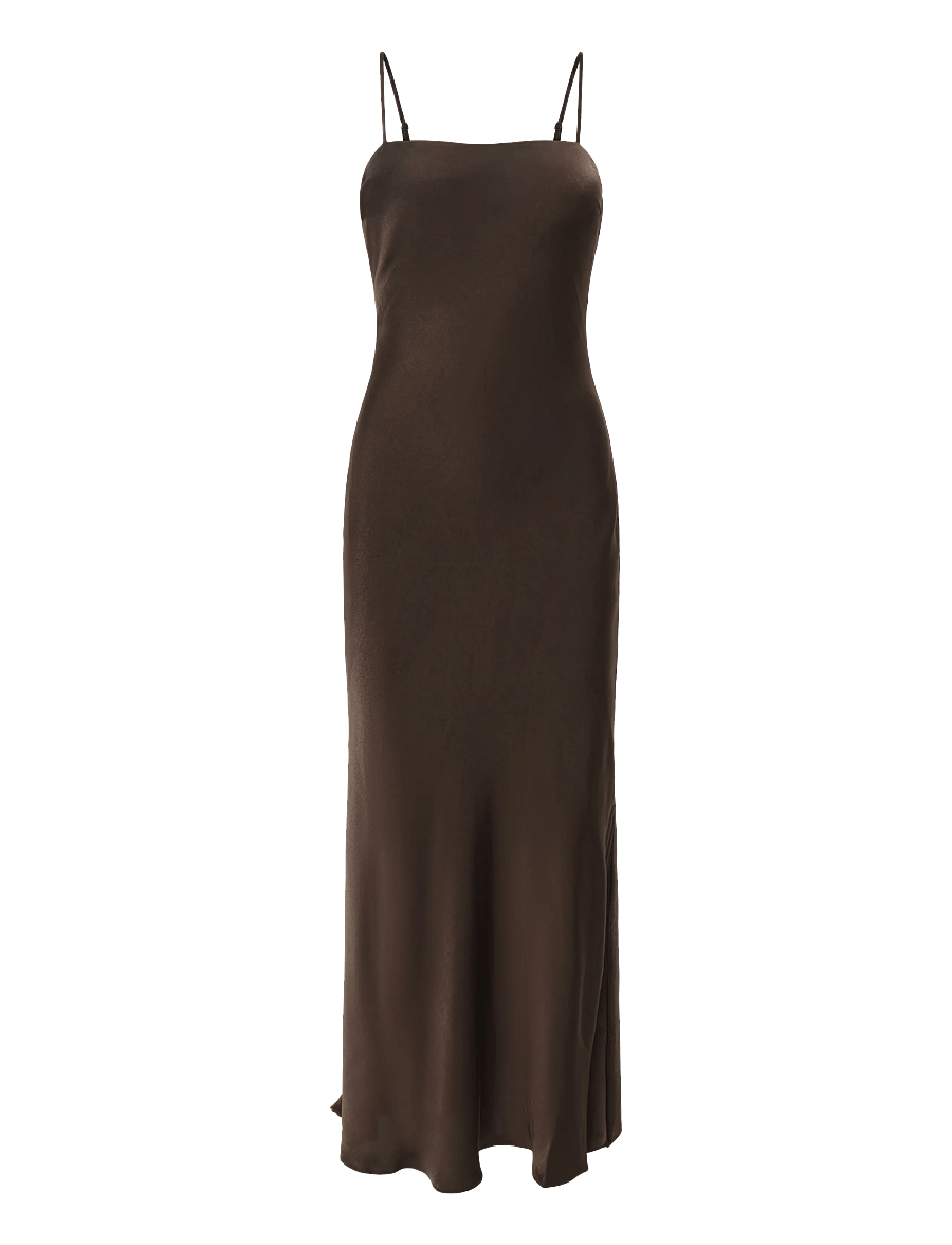 Bardot - MARLO SATIN SLIP DRESS - schlupfkleider - dark choco - 0