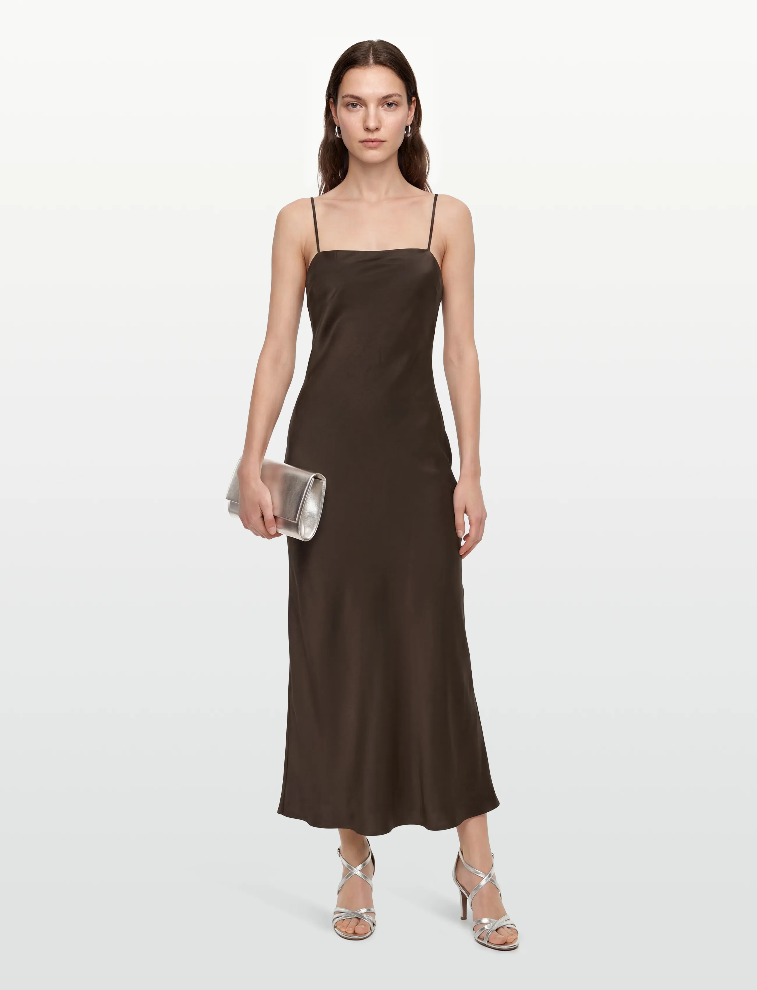 Bardot Marlo Satin Slip Dress, XL, Dresses, Braun - Maxi Frauen