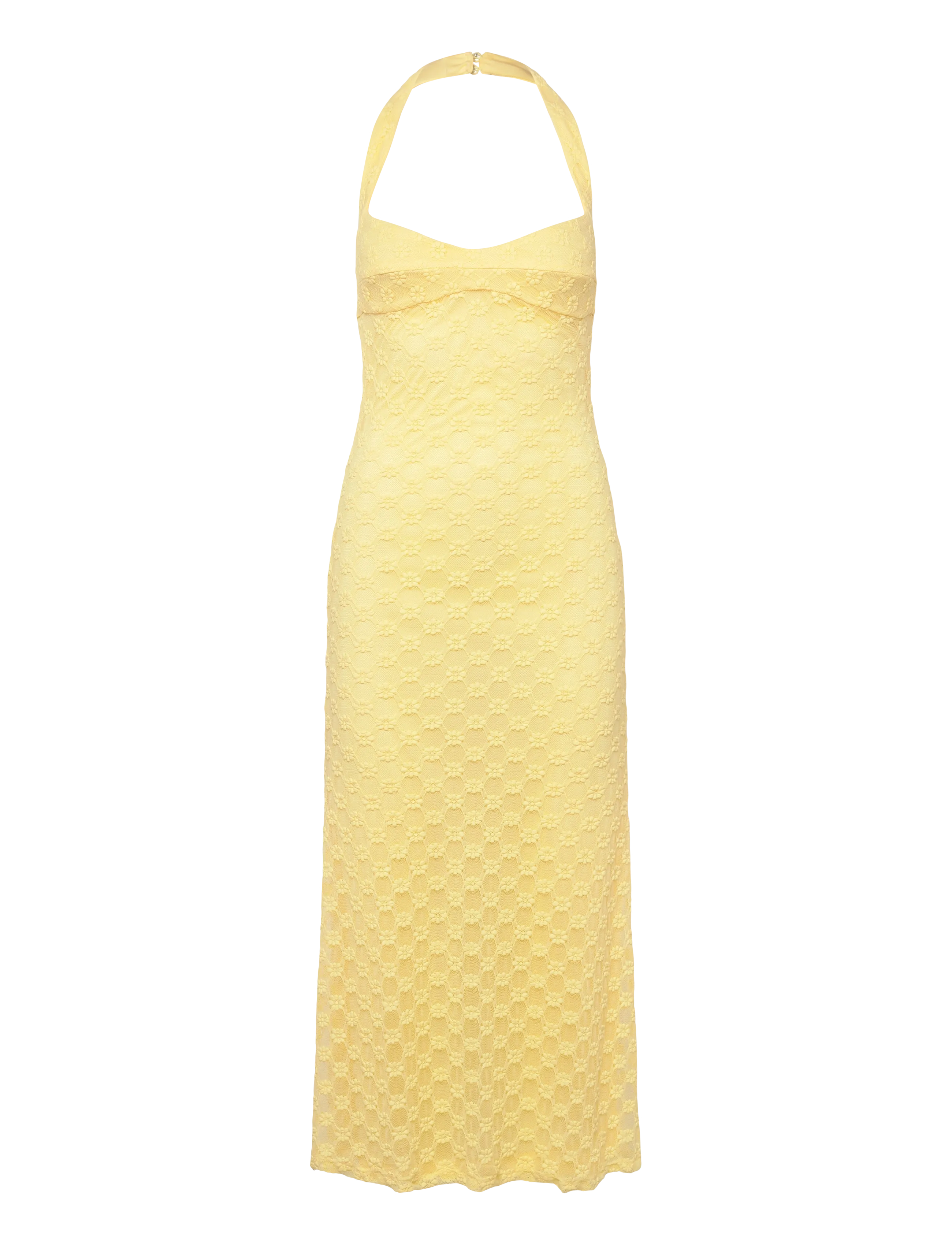 Bardot - MARIKO HALTER NECK MIDI DRESS - midi kjoler - canary ylw - 1