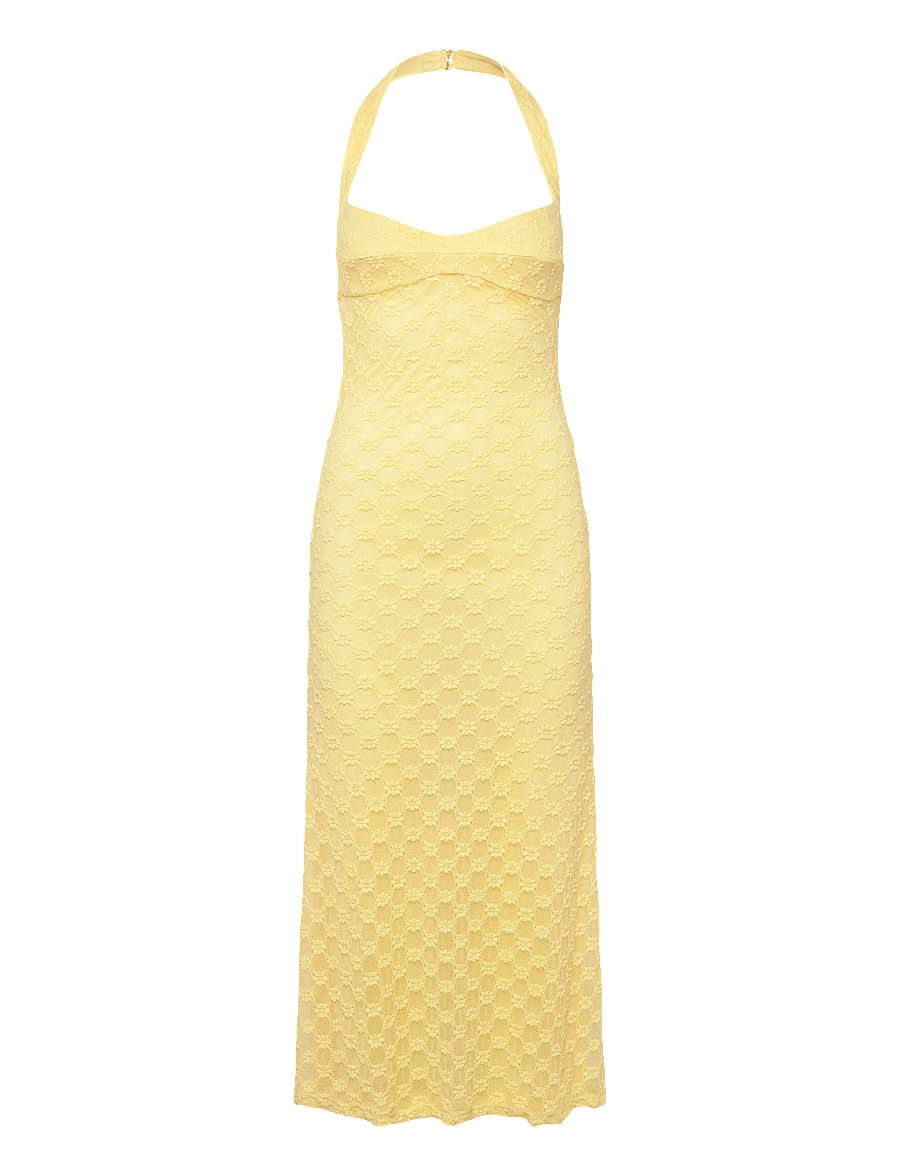 Bardot - MARIKO HALTER NECK MIDI DRESS - midi kjólar - canary ylw - 1