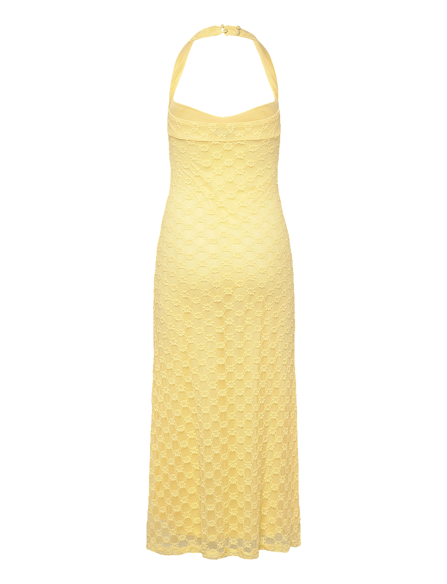 Bardot - MARIKO HALTER NECK MIDI DRESS - midi kjólar - canary ylw - 2