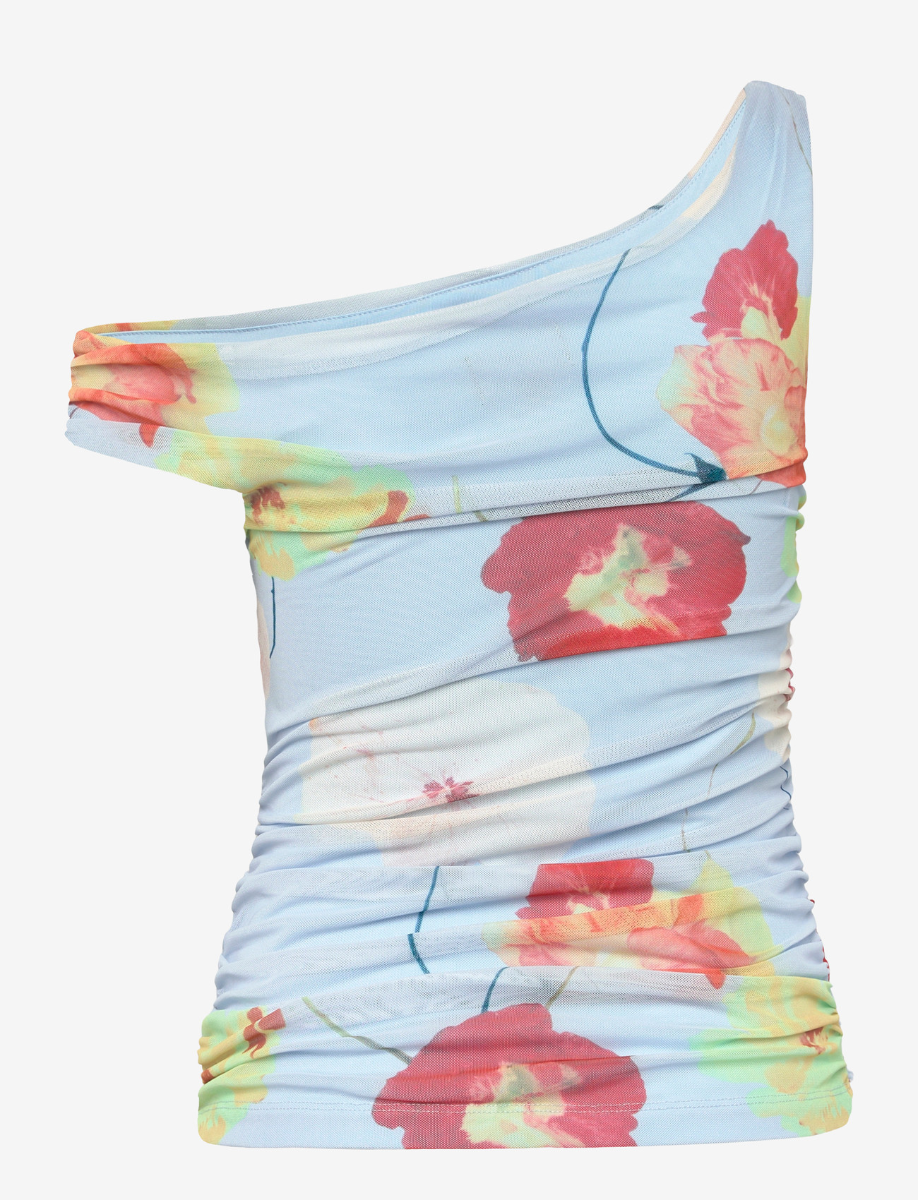 Bardot - LAYANA PRINTED MESH ASYM TOP - topid ja varrukateta alussärgid - baby bl fl - 1