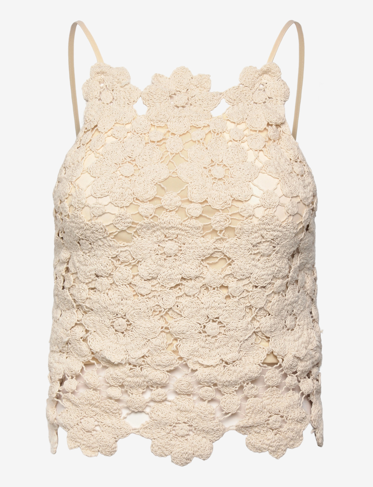 Bardot - VENETA CROCHET TOP - crop tops - lt beige - 1