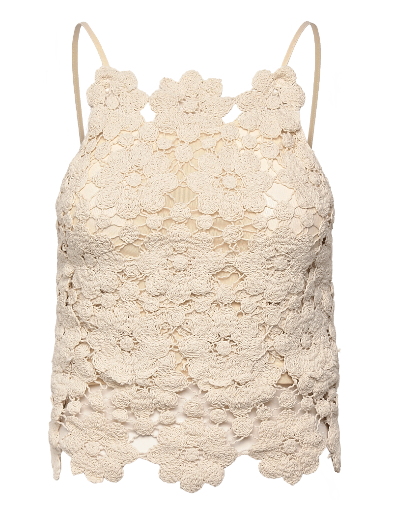 Bardot - VENETA CROCHET TOP - crop tops - lt beige - 1