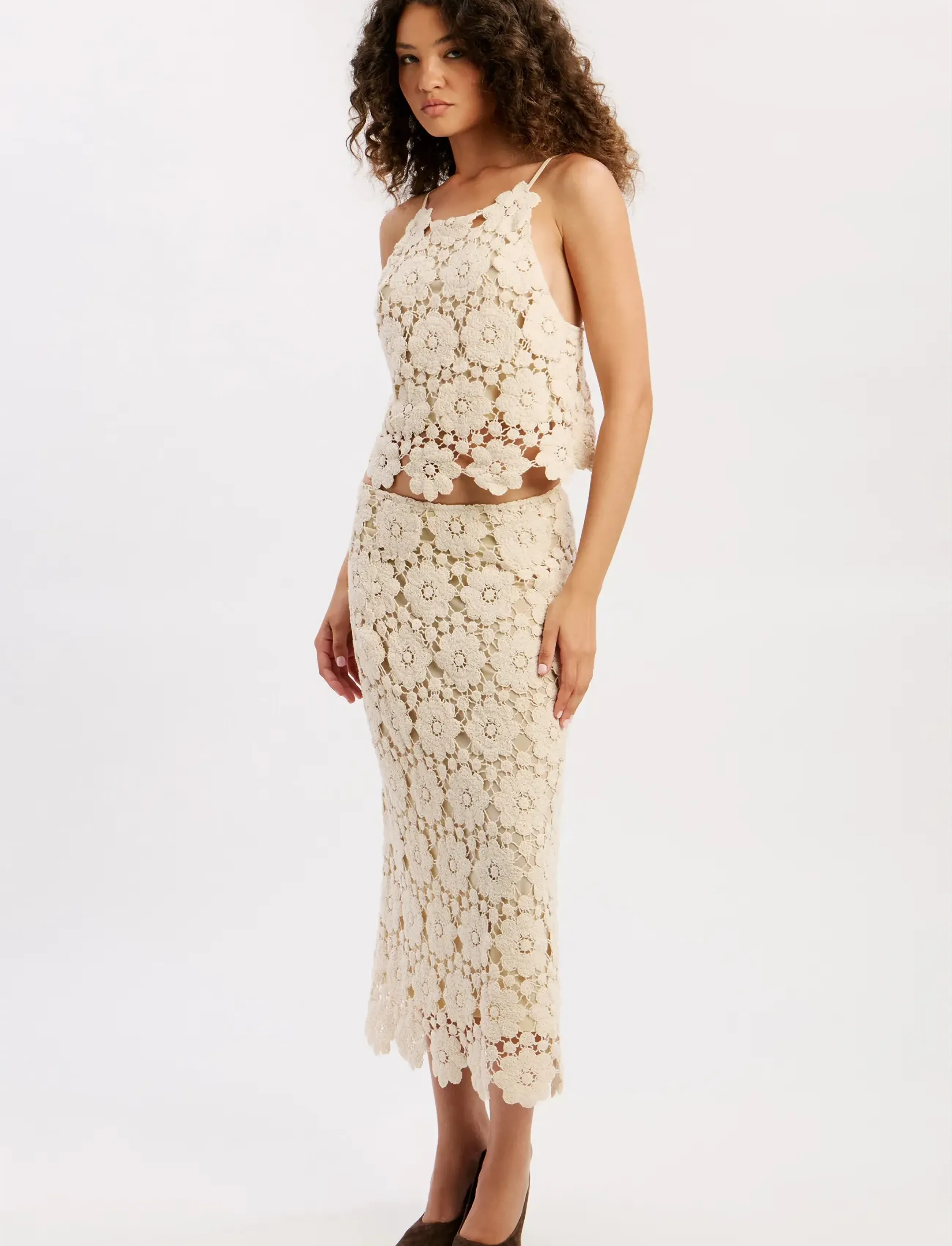 Bardot - VENETA CROCHET TOP - crop tops - lt beige - 4