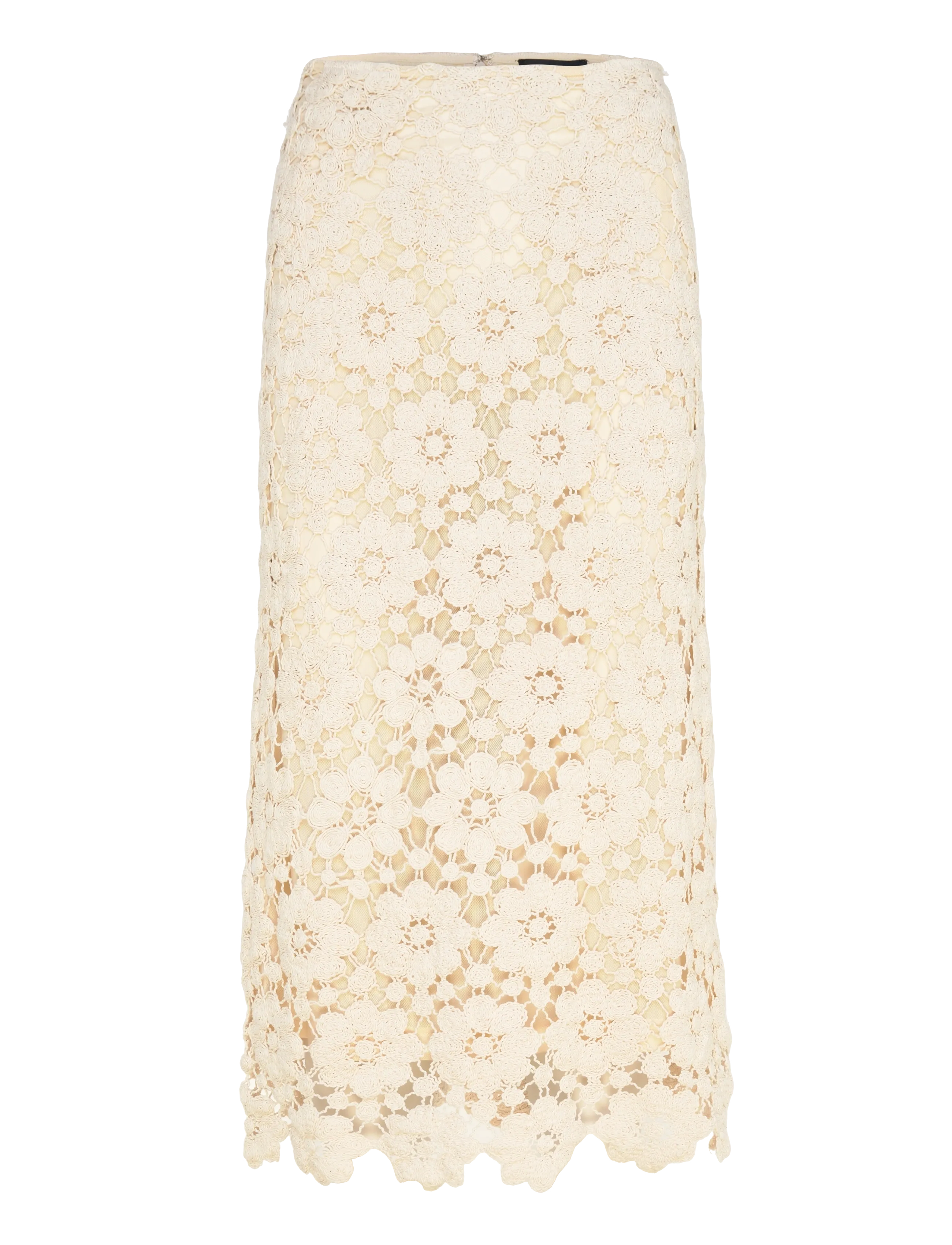 BARDOT Veneta Crochet Midi Rock Cream - XS - Damen