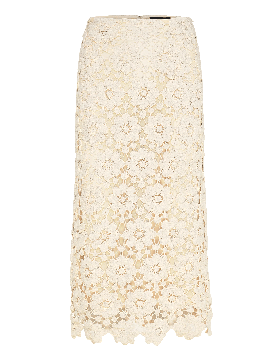 Bardot - VENETA CROCHET MIDI SKIRT - knitted skirts - lt beige - 1