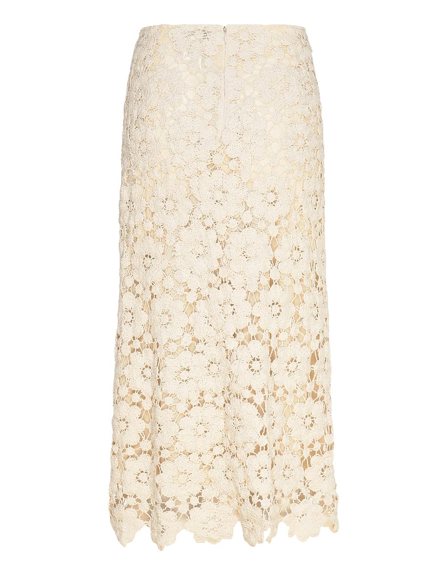 Bardot - VENETA CROCHET MIDI SKIRT - knitted skirts - lt beige - 2