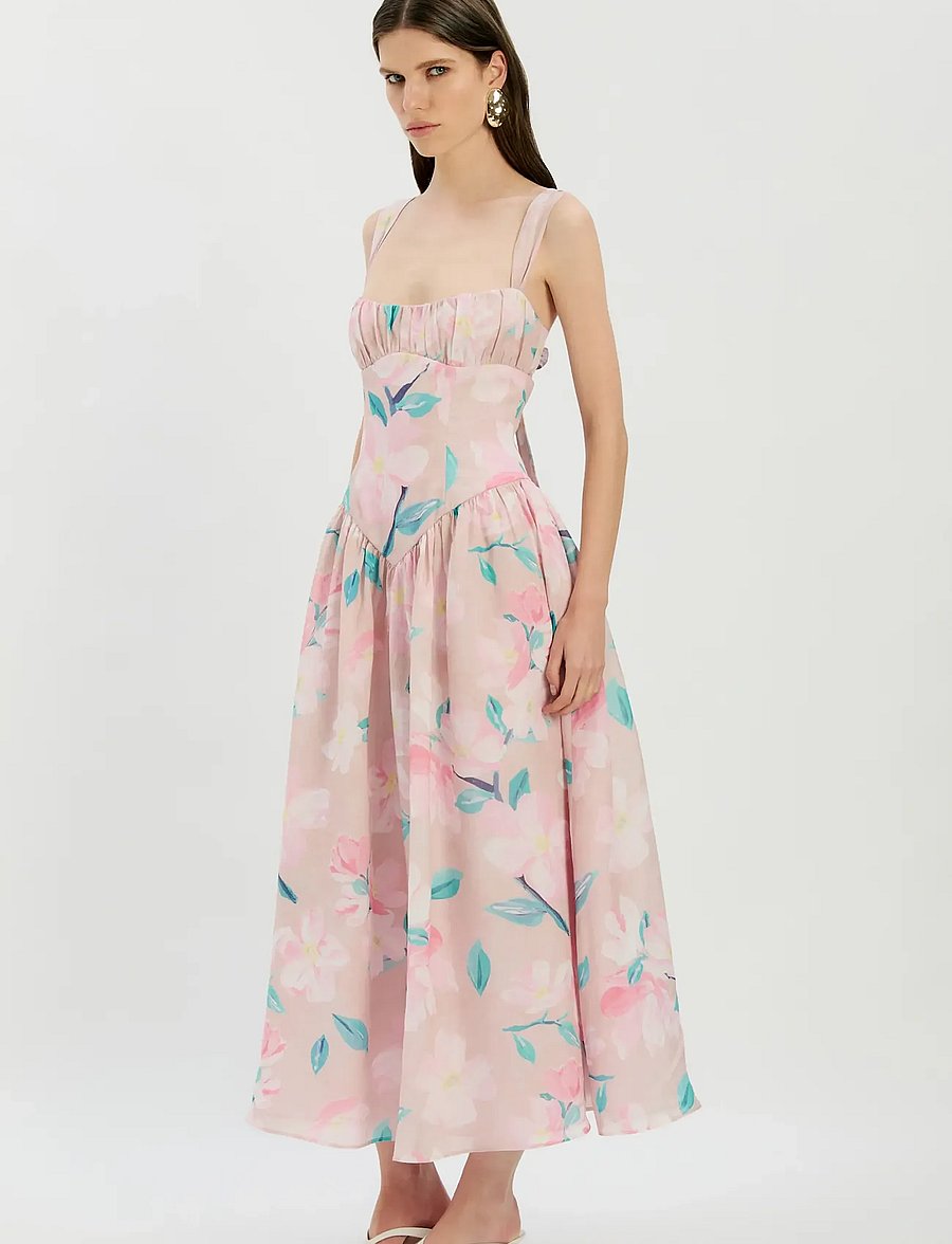 Bardot - CARTIA PRINTED MIDI DRESS - sommerkjoler - pink flora - 3
