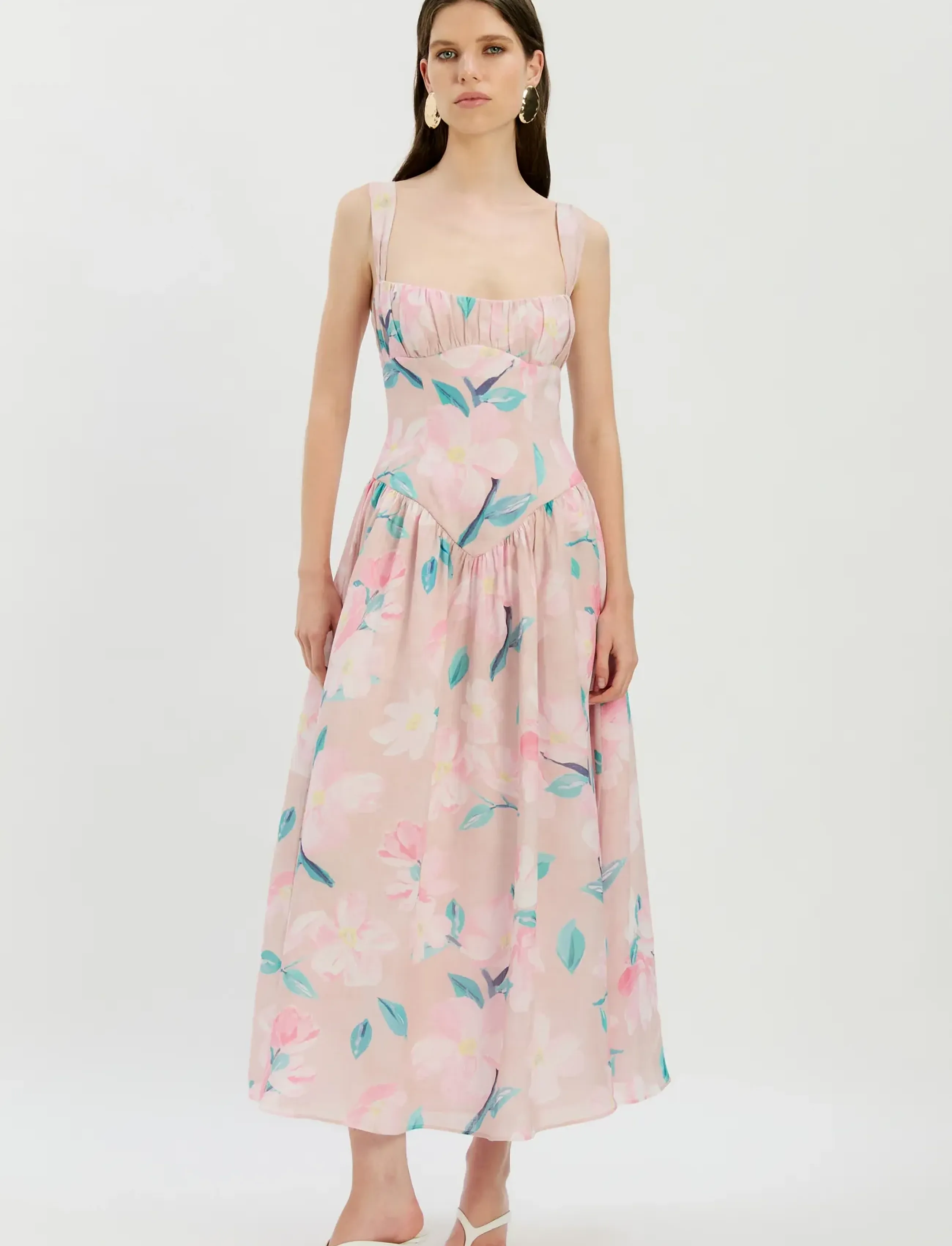 Bardot - CARTIA PRINTED MIDI DRESS - sommerkleider - pink flora - 5