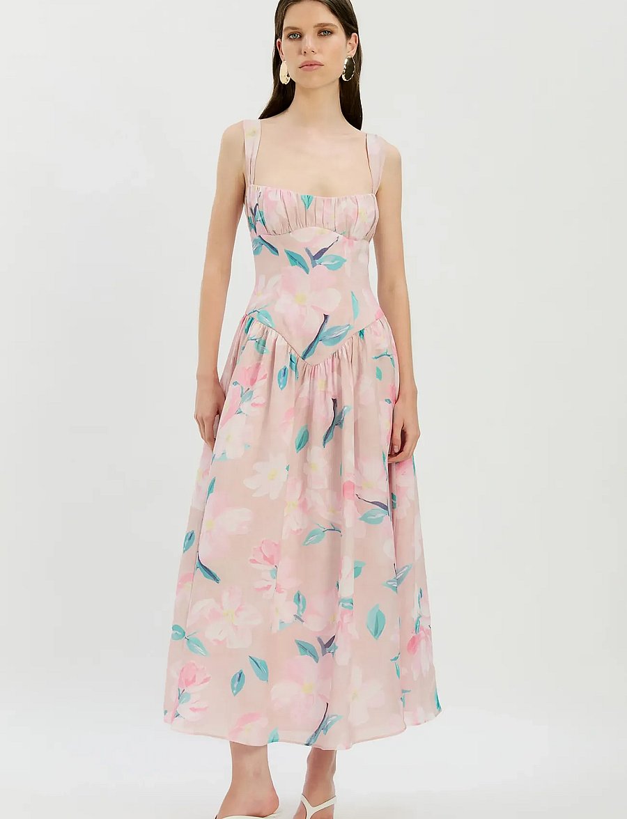 Bardot - CARTIA PRINTED MIDI DRESS - sommerkjoler - pink flora - 5