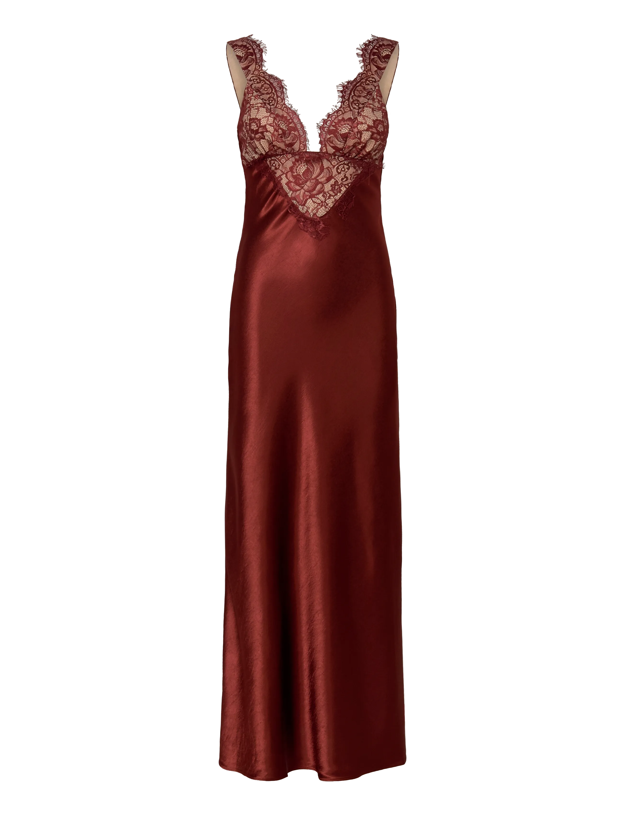 Bardot TORIE LACE SLIP DRESS - Bodies - BRICK / burgundy