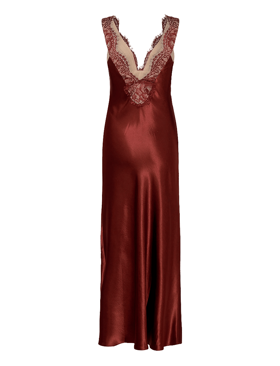 Bardot - TORIE LACE SLIP DRESS - naktiniai marškiniai - brick - 1