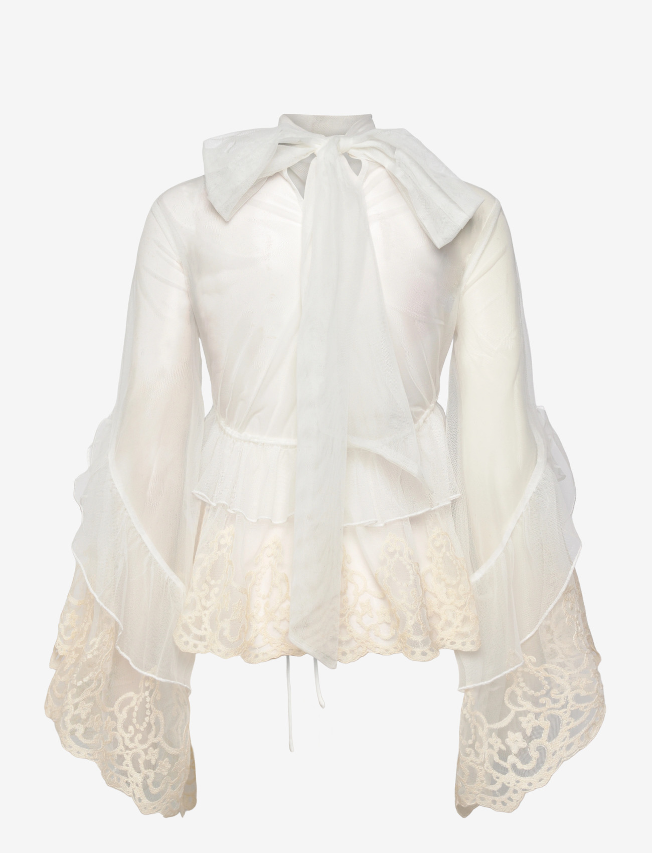 Bardot - ANYSSA LACE EDGE RUFFLE BLOUSE - langærmede bluser - ivory - 2