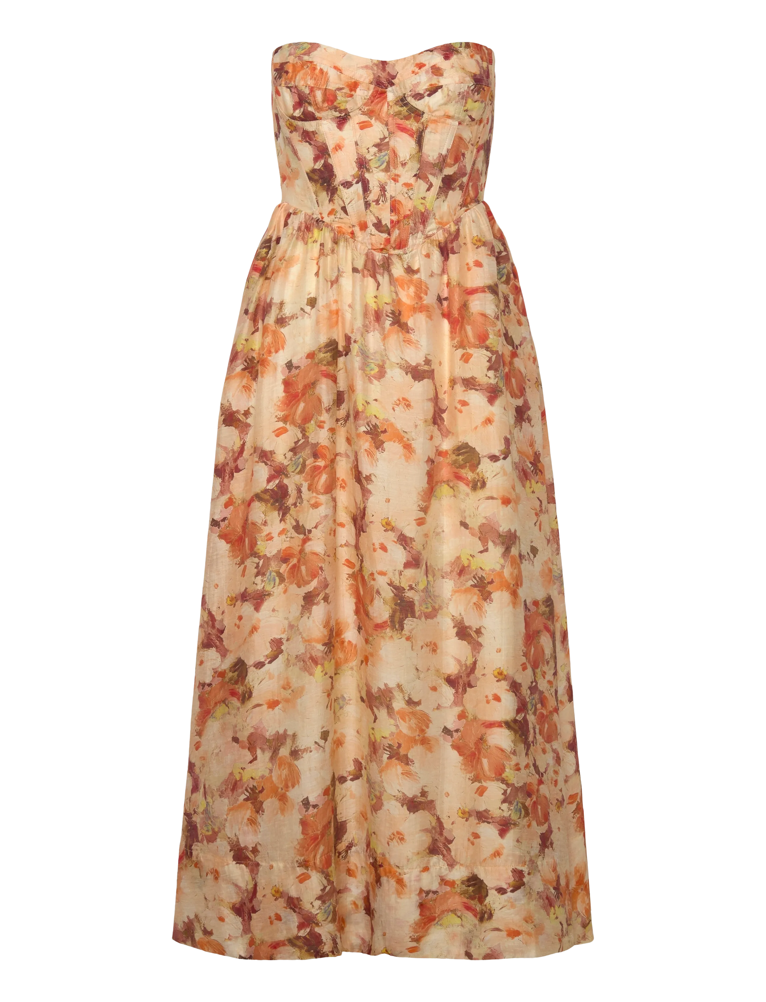 BARDOT Lola Printed Midi Kleid Orange - M - Damen