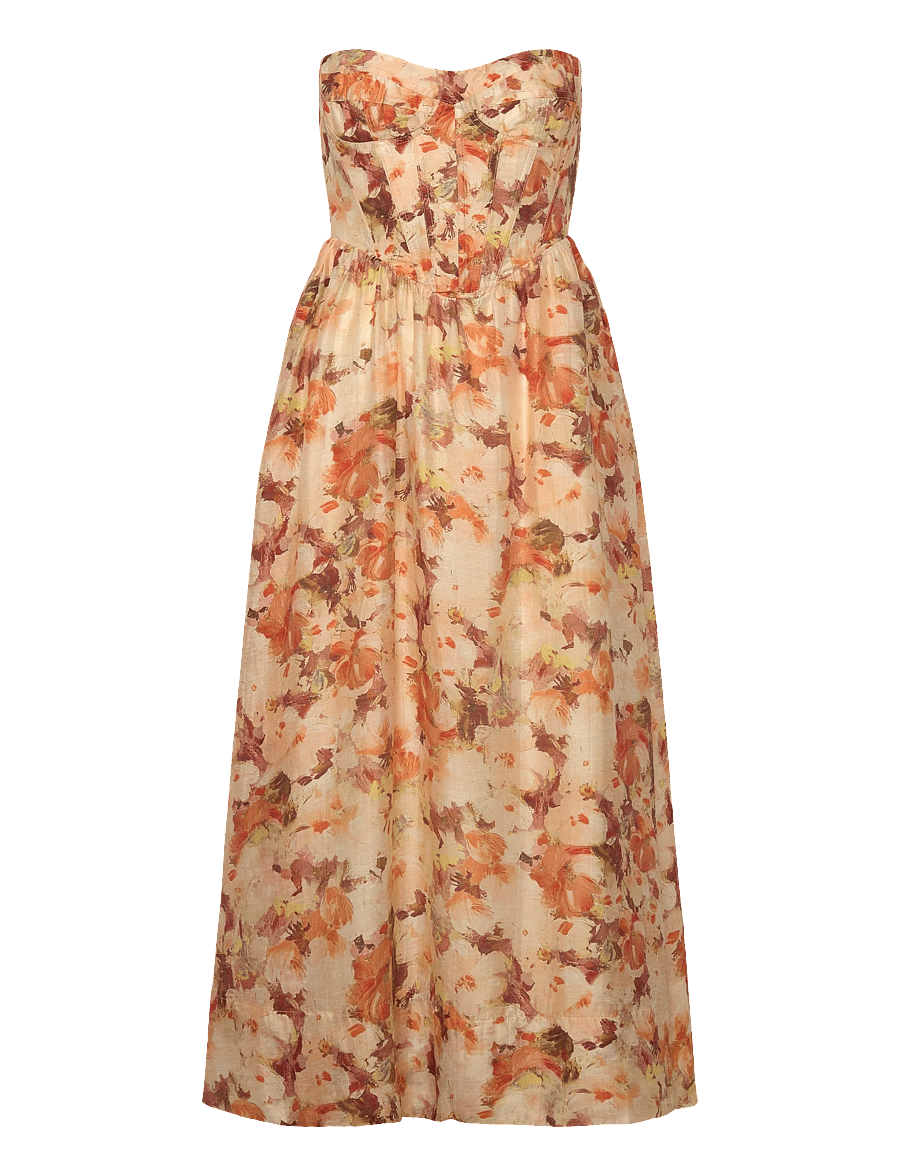 Bardot - LOLA PRINTED MIDI DRESS - midi dresses - orange - 0