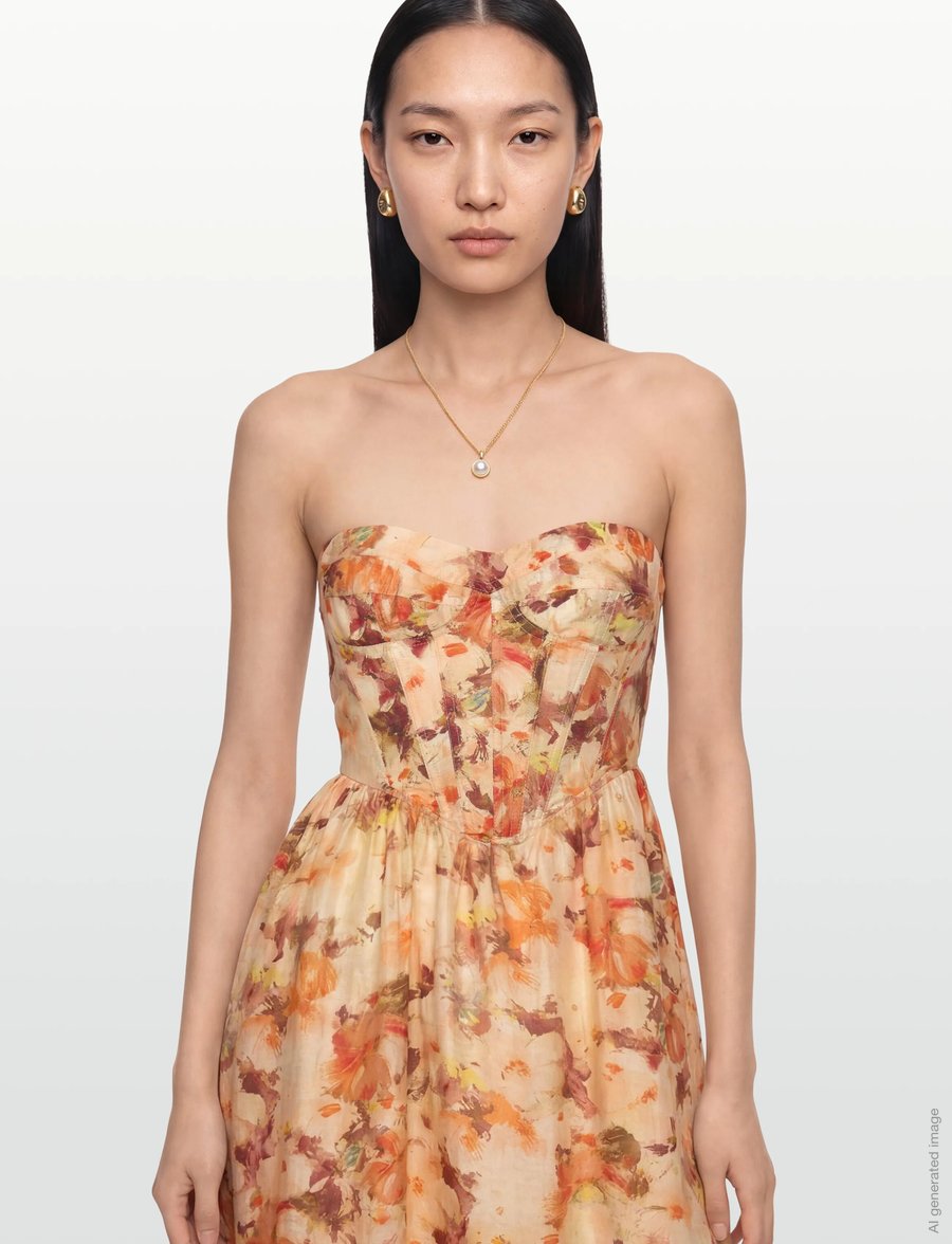 Bardot - LOLA PRINTED MIDI DRESS - midikleider - orange - 3