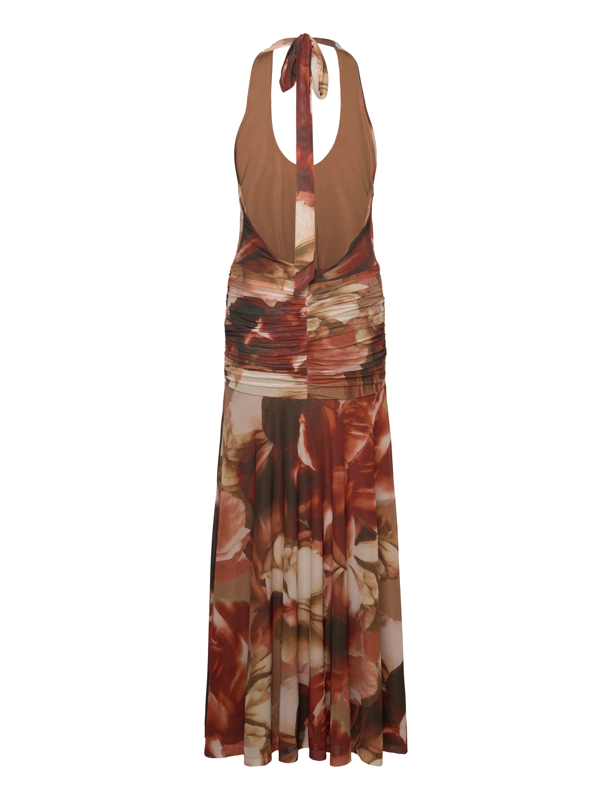 Bardot - SARIBA HALTER MESH MIDI DRESS - midikleidid - burntorang - 1