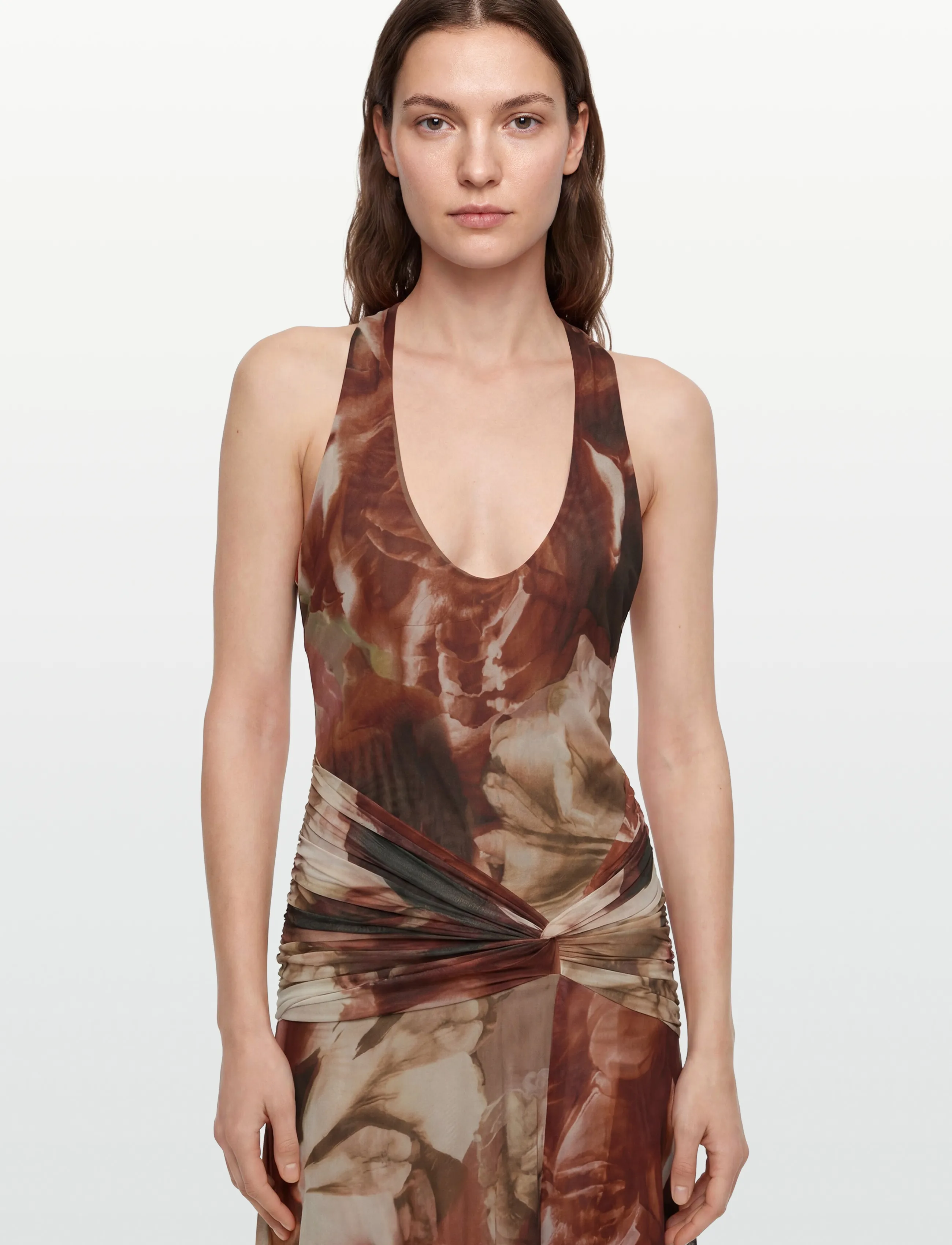 Bardot - SARIBA HALTER MESH MIDI DRESS - midikleider - burntorang - 3