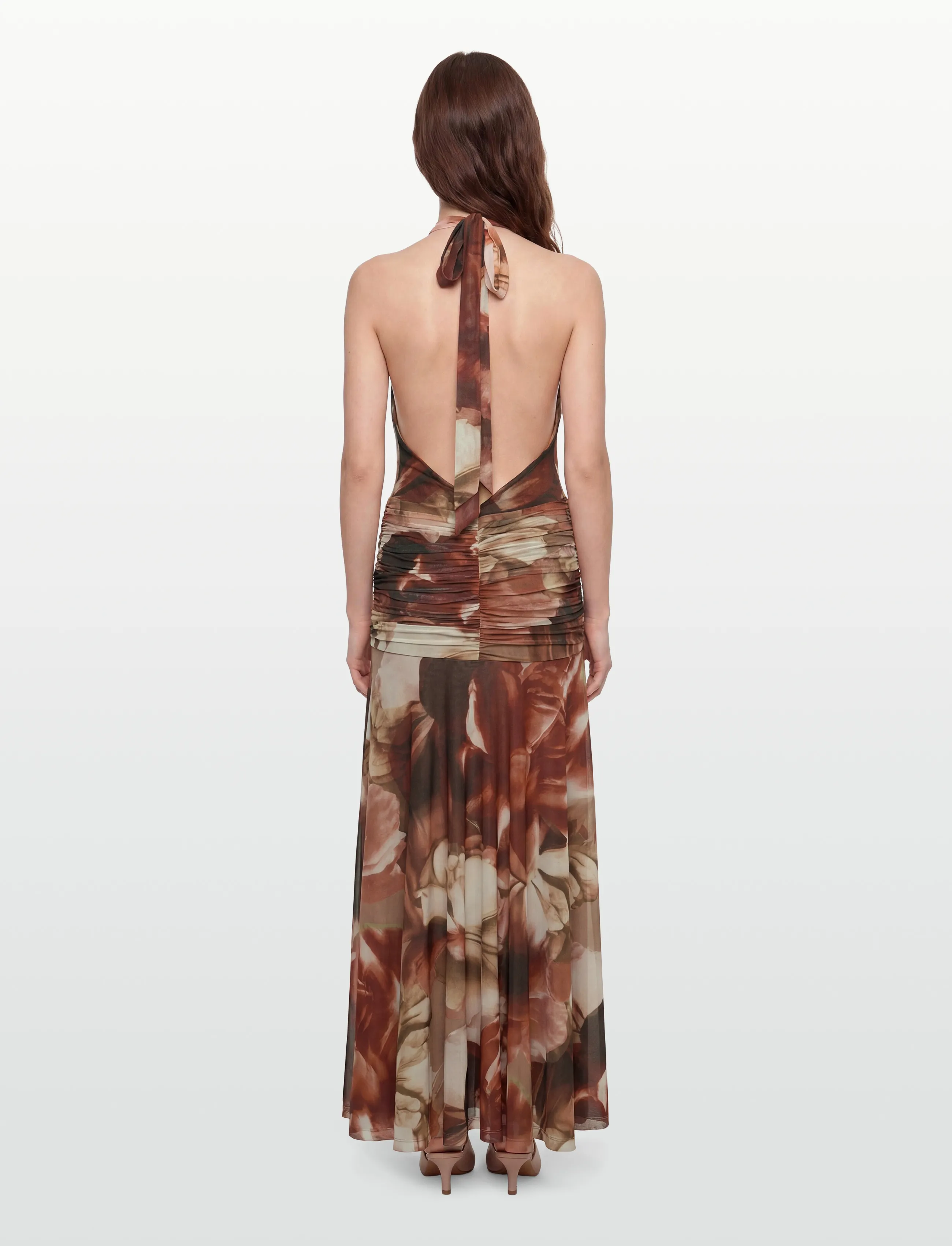 Bardot - SARIBA HALTER MESH MIDI DRESS - midikleider - burntorang - 4
