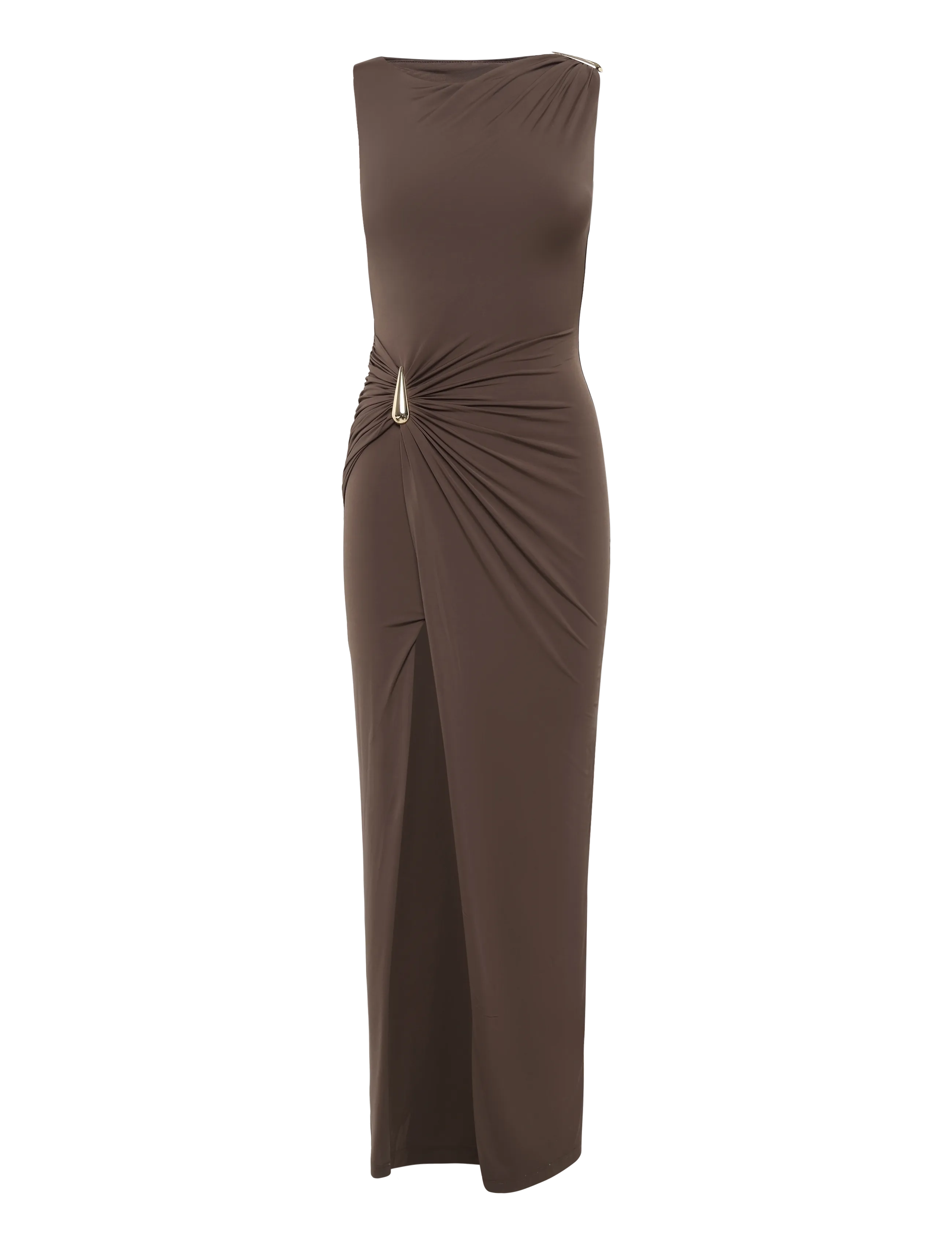 Bardot REED GOLD DETAIL MAXI DRESS - Ilgos suknelės - CHOCOLATE / brown