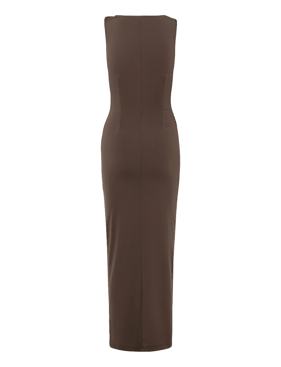 Bardot - REED GOLD DETAIL MAXI DRESS - aftenkjoler - chocolate - 1