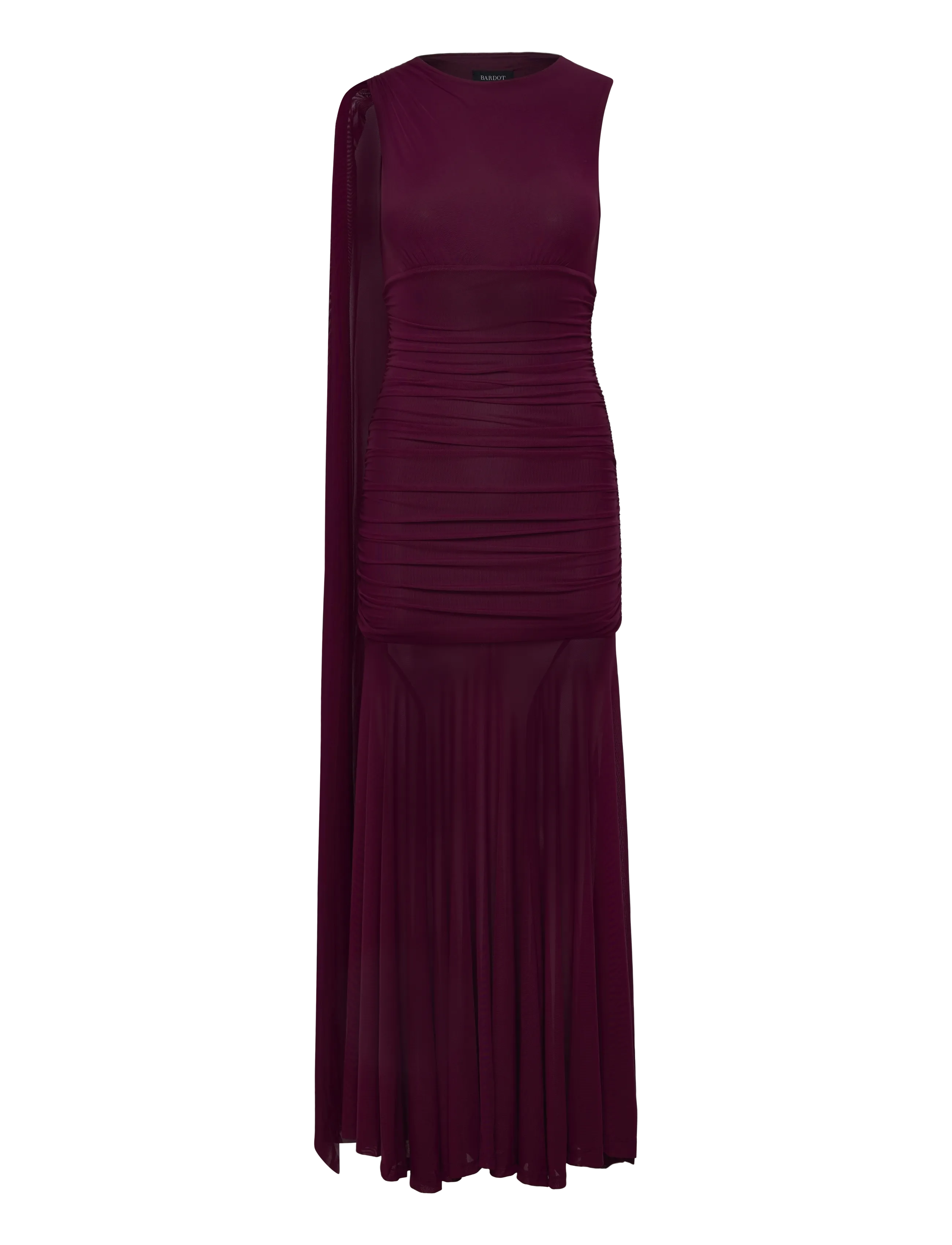 Bardot ALVERIE MESH MAXI DRESS - Kjoler - MULBERRY / burgundy