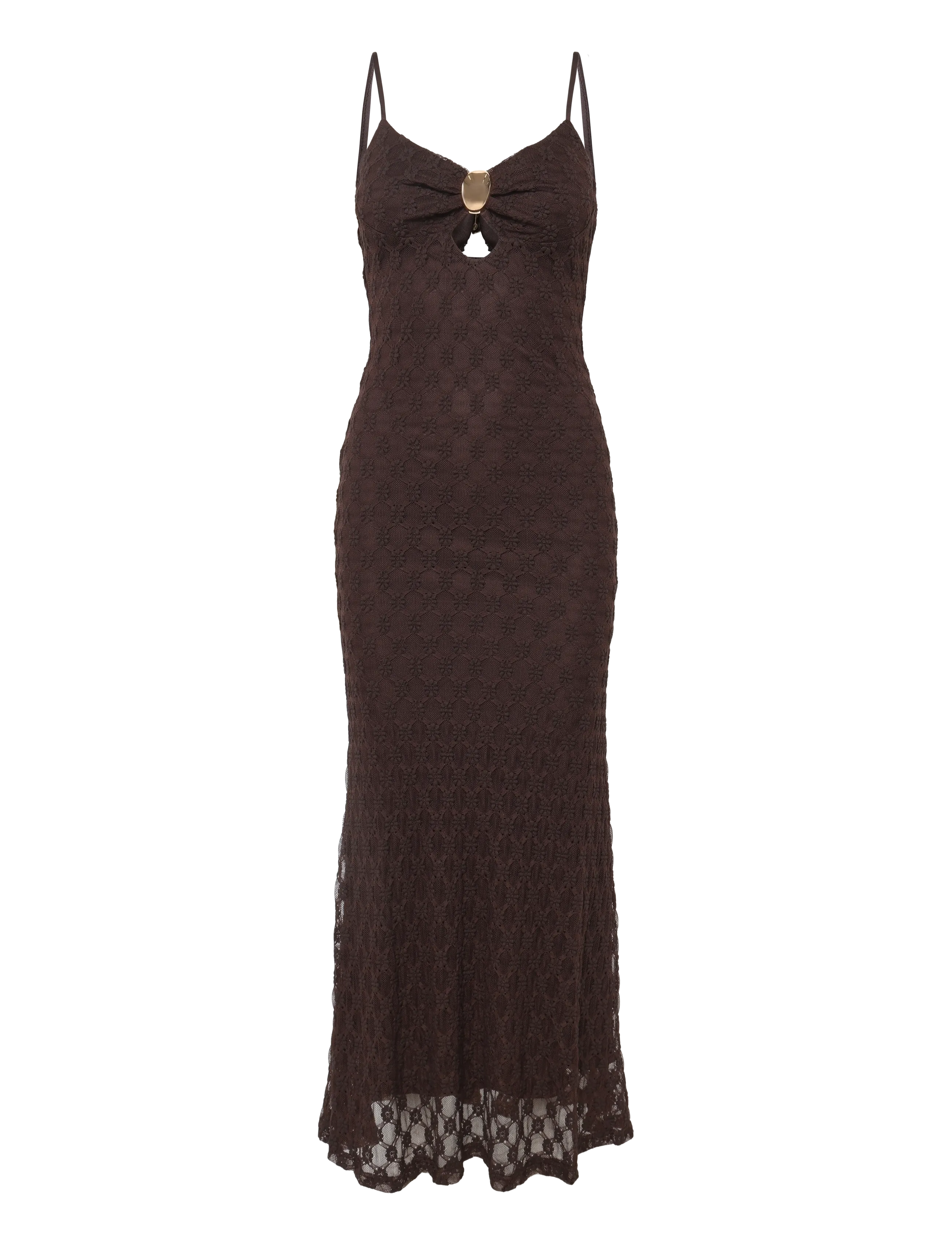 Bardot KARLA GOLD CLASP MIDI DRESS - Sukienki - DARK CHOCO / brown