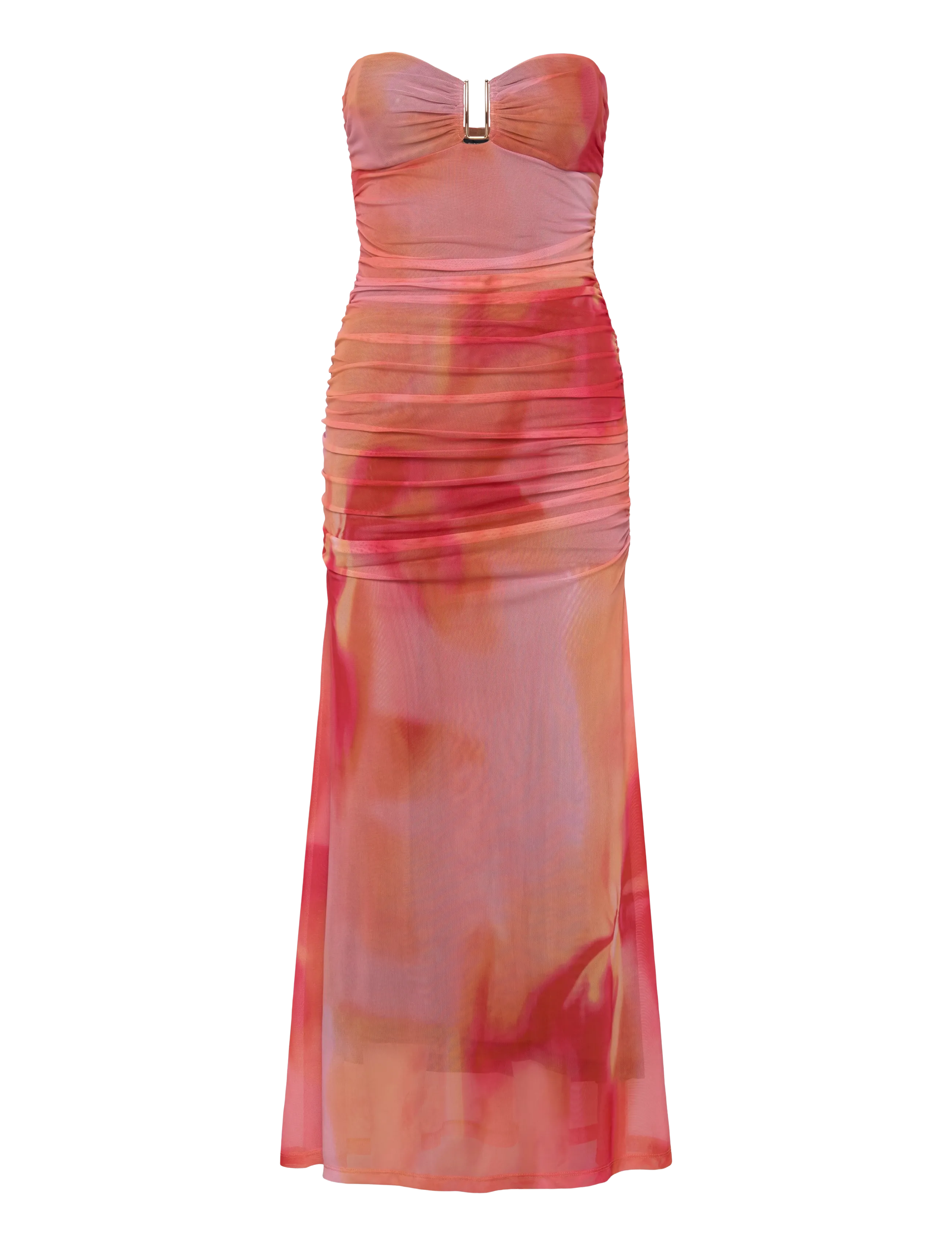 BARDOT Stephanie Printed Mesh Kleid Pink - L - Damen