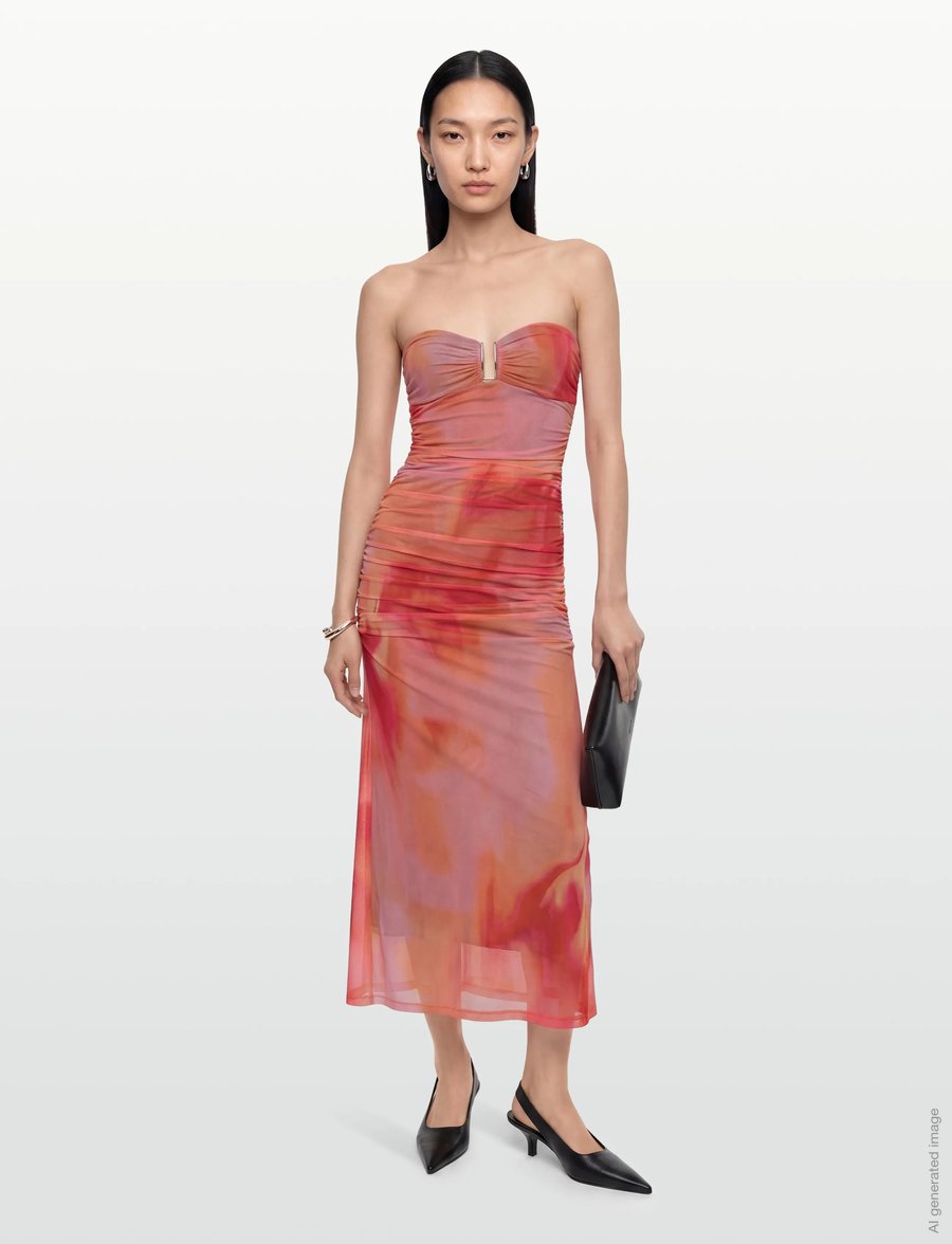 Bardot - STEPHANIE PRINTED MESH DRESS - maxikleider - pink flora - 0
