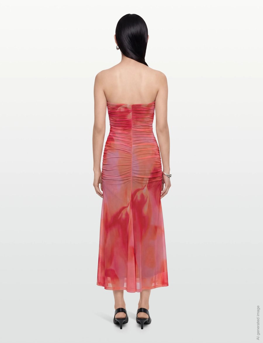 Bardot - STEPHANIE PRINTED MESH DRESS - maxikleider - pink flora - 4