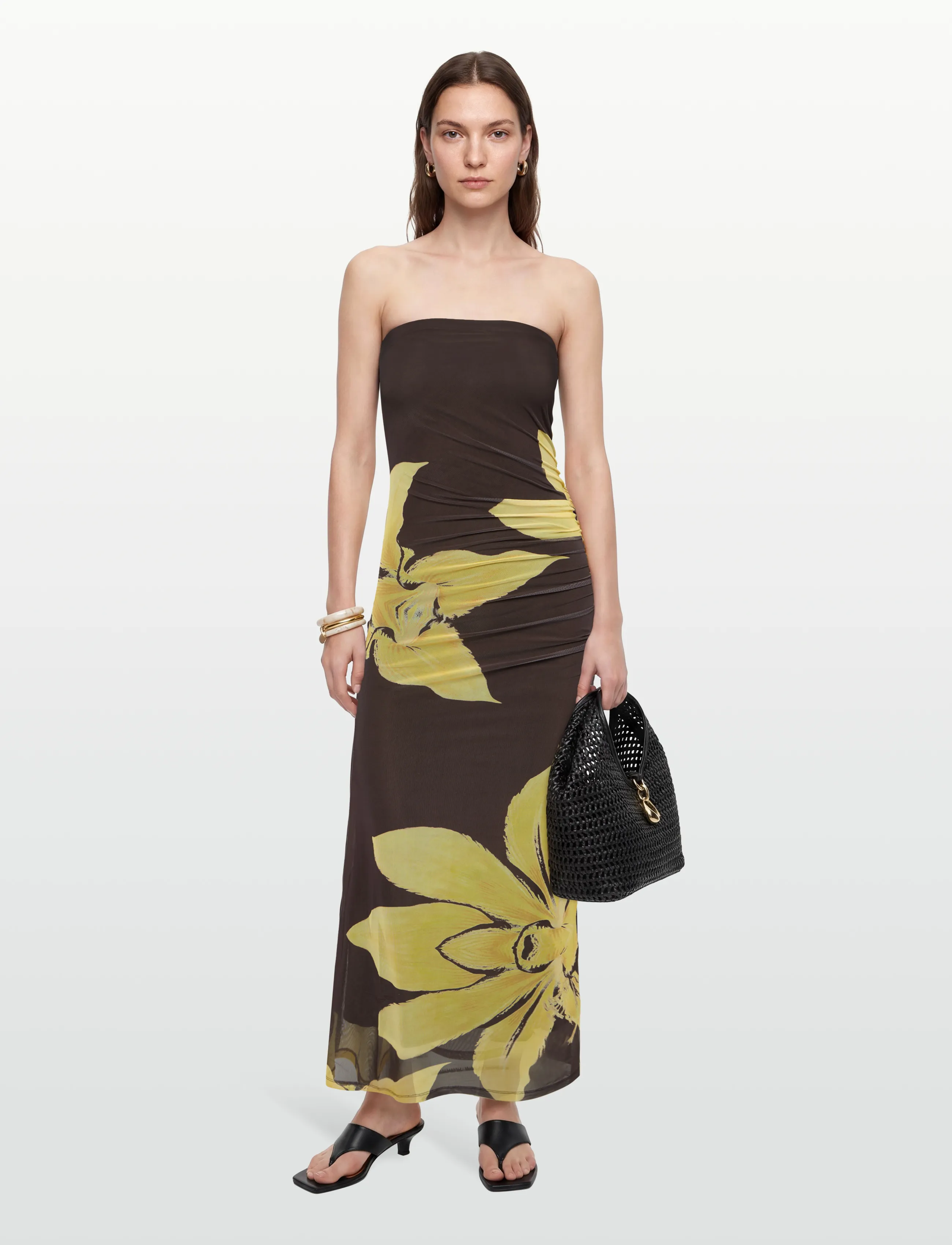 Bardot Ciera Strapless Mesh Dress, XL, Dresses, Braun - Maxi Frauen
